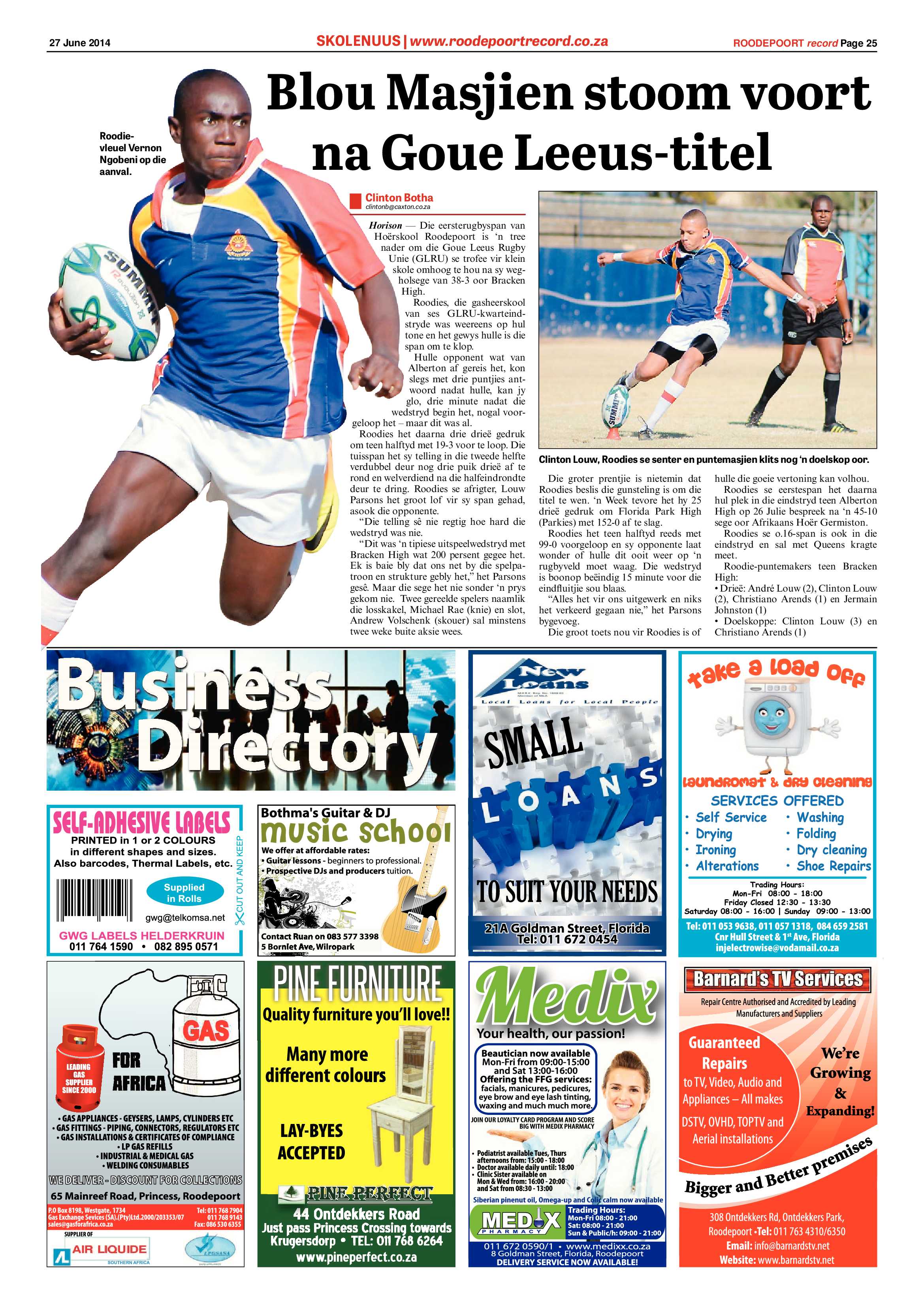 Roodepoort Record 27 June 2014 page 25
