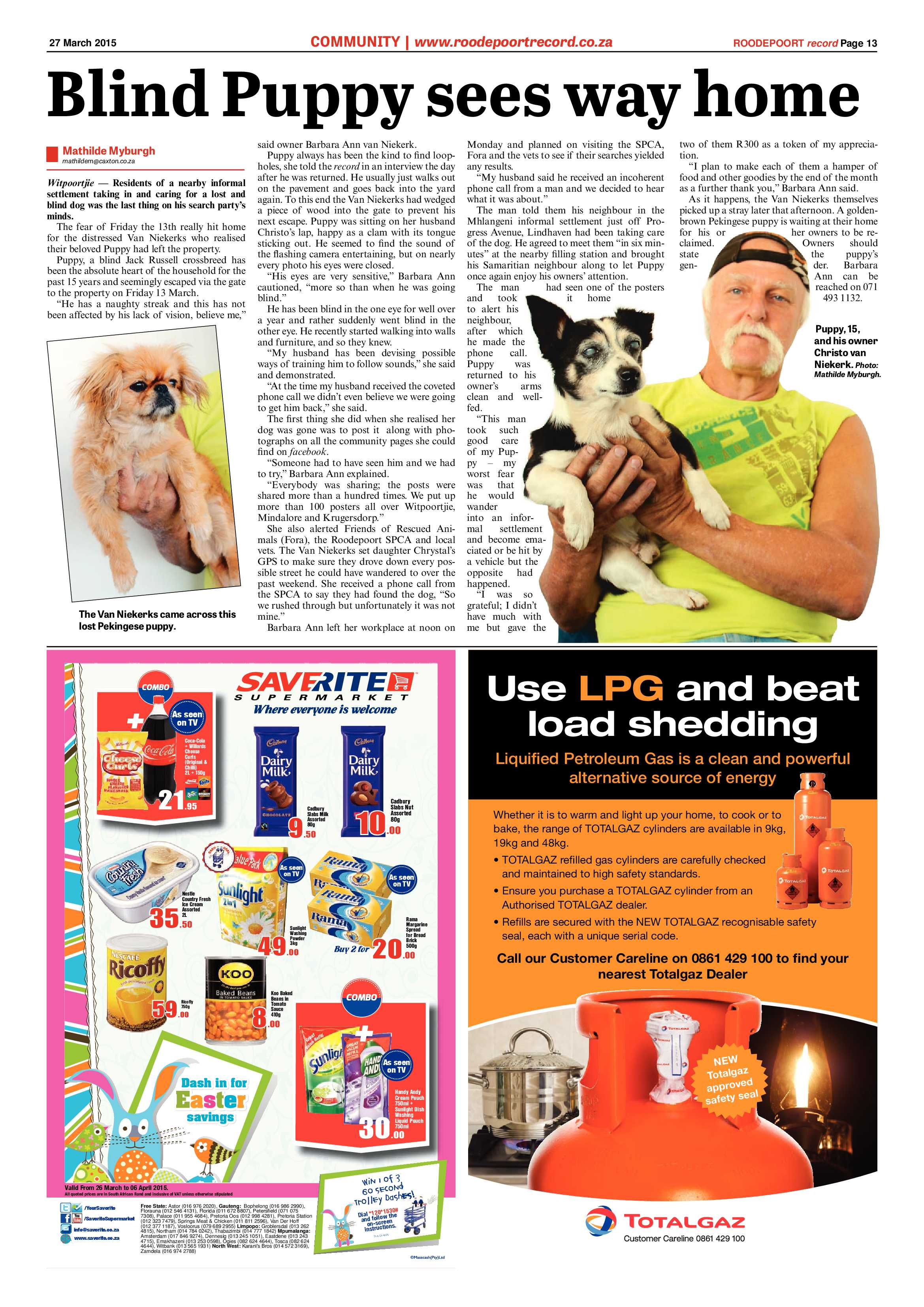 Roodepoort Record 27 March 2015 page 13