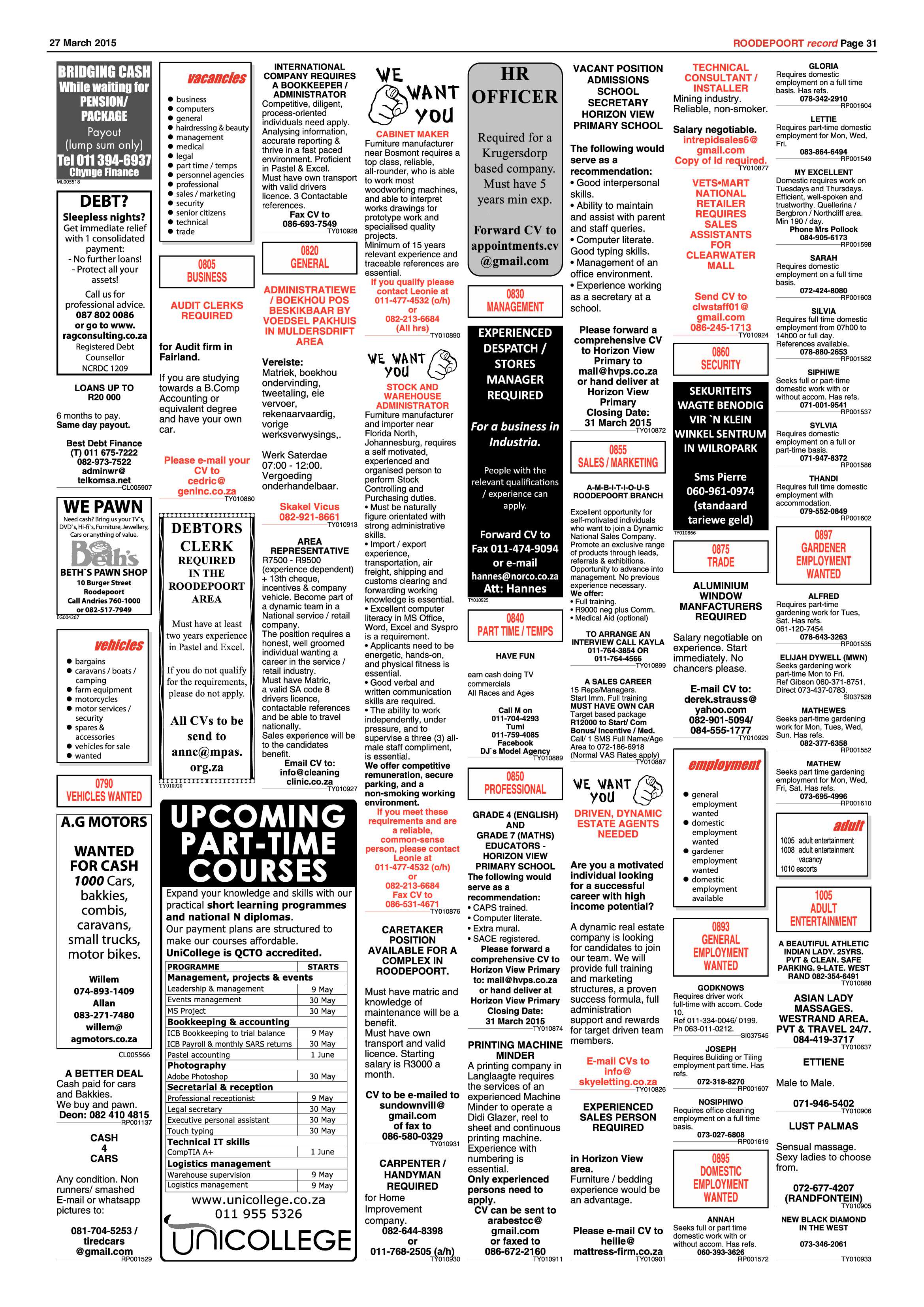 Roodepoort Record 27 March 2015 page 31