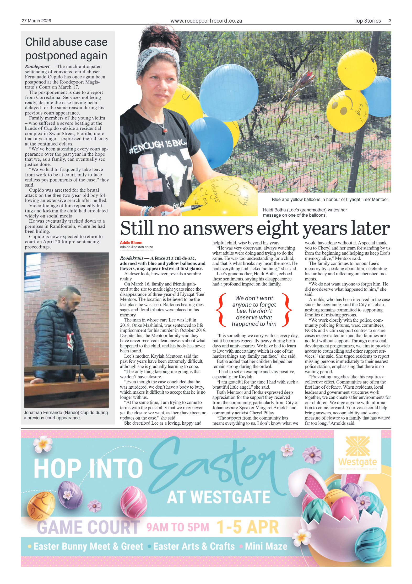 Roodepoort Record 27 March 2026 page 3