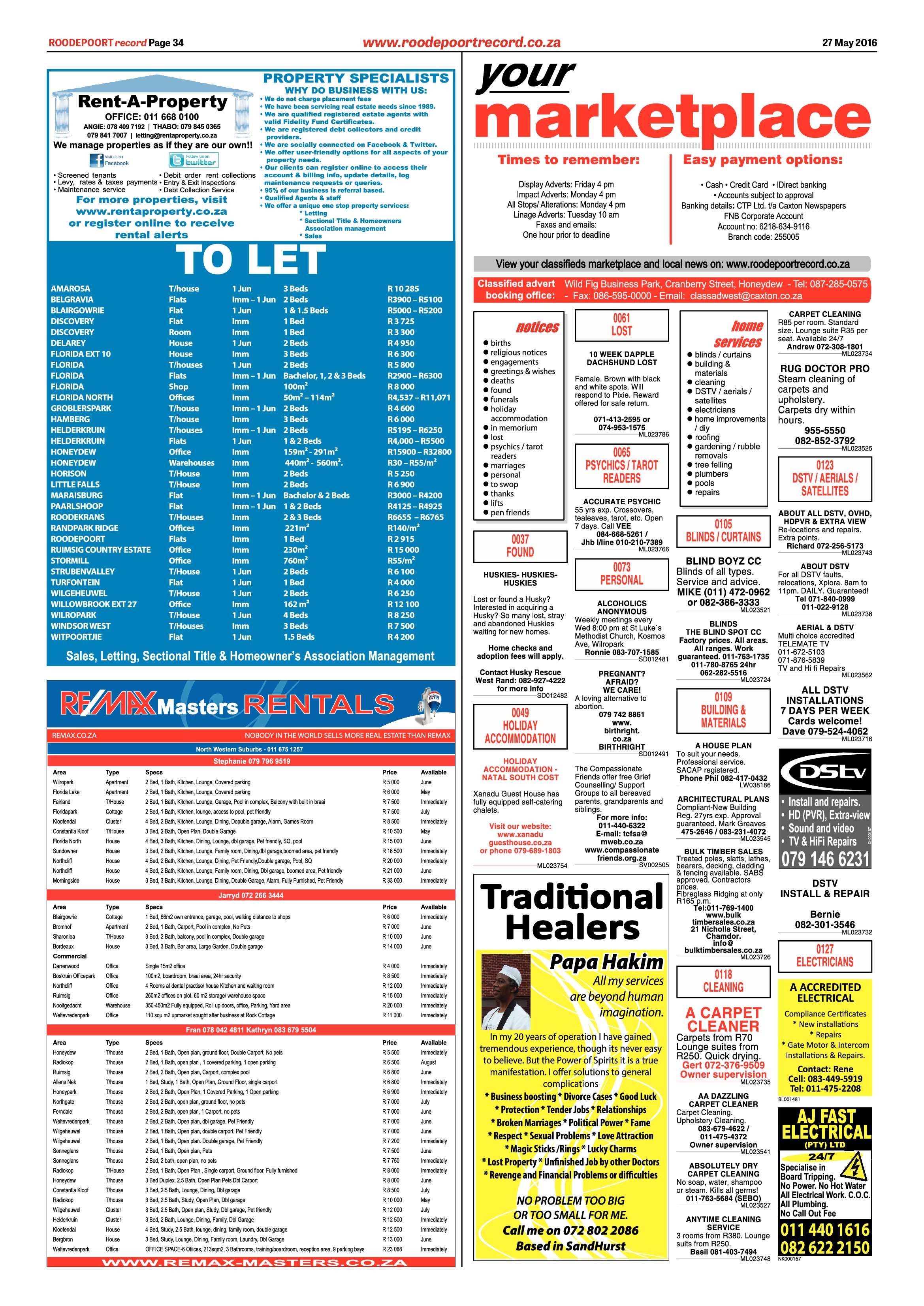 Roodepoort Record 27 May 2016 page 34