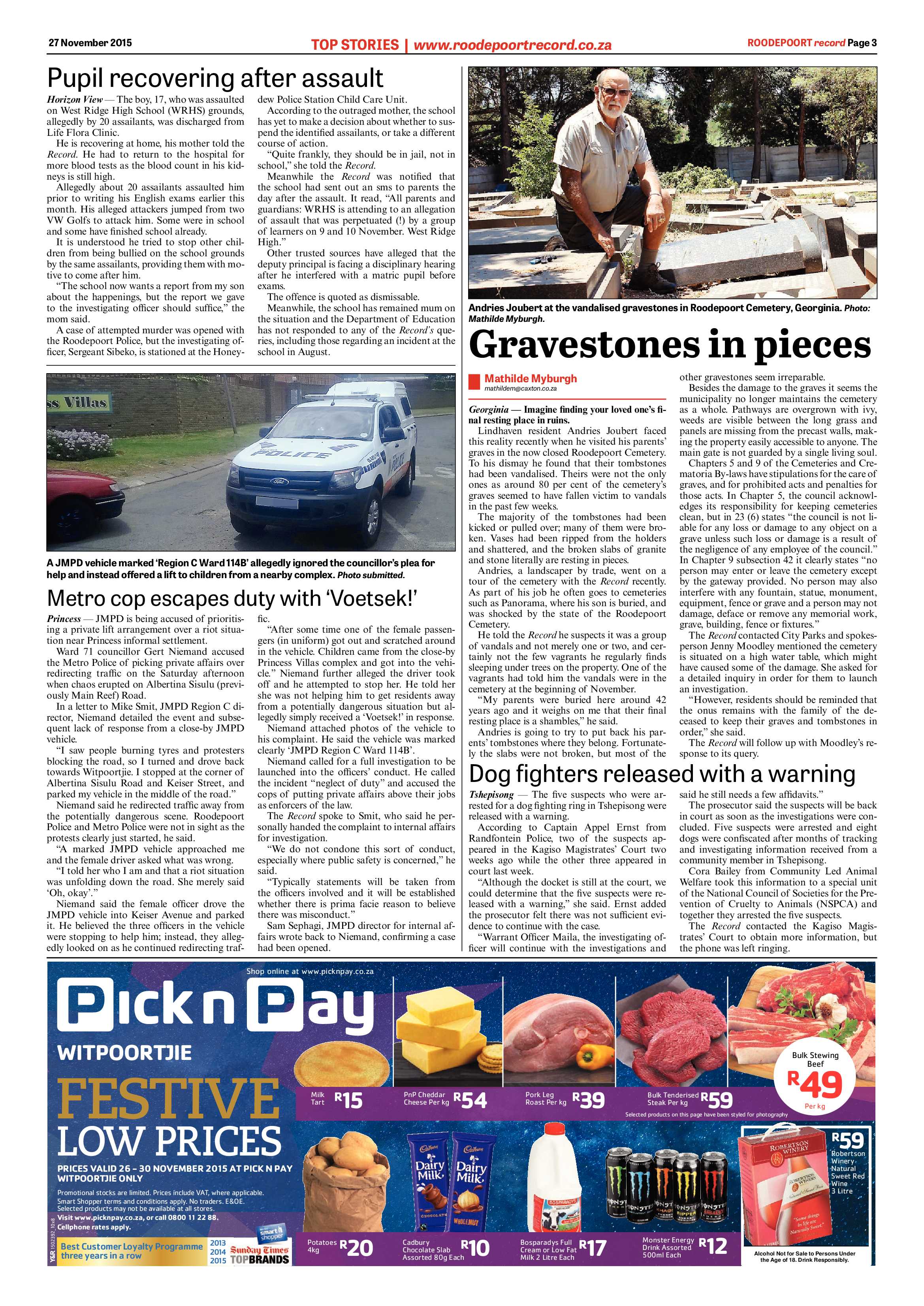 Roodepoort Record 27 November 2015 page 3