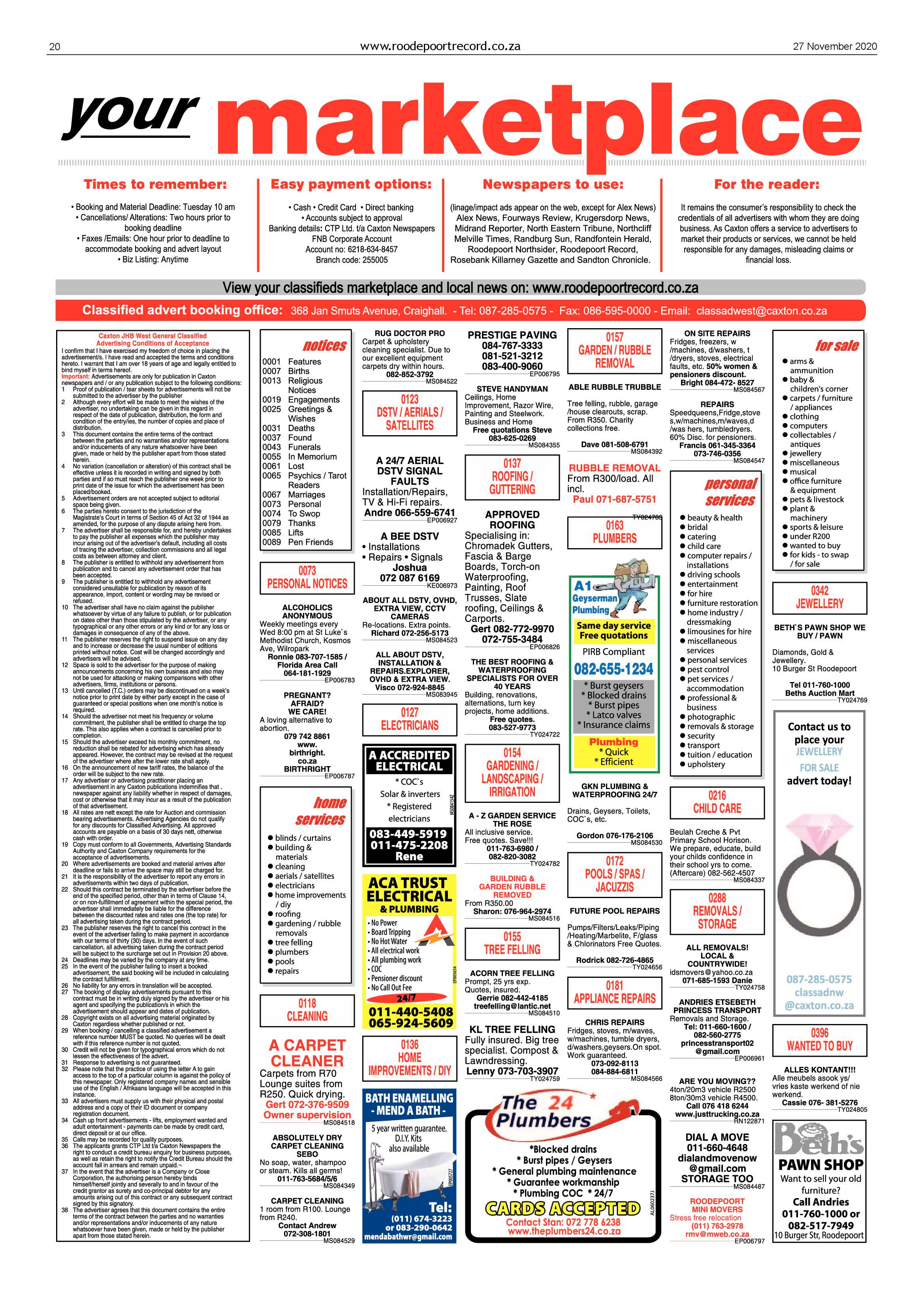 Roodepoort Record 27 November 2020 page 20