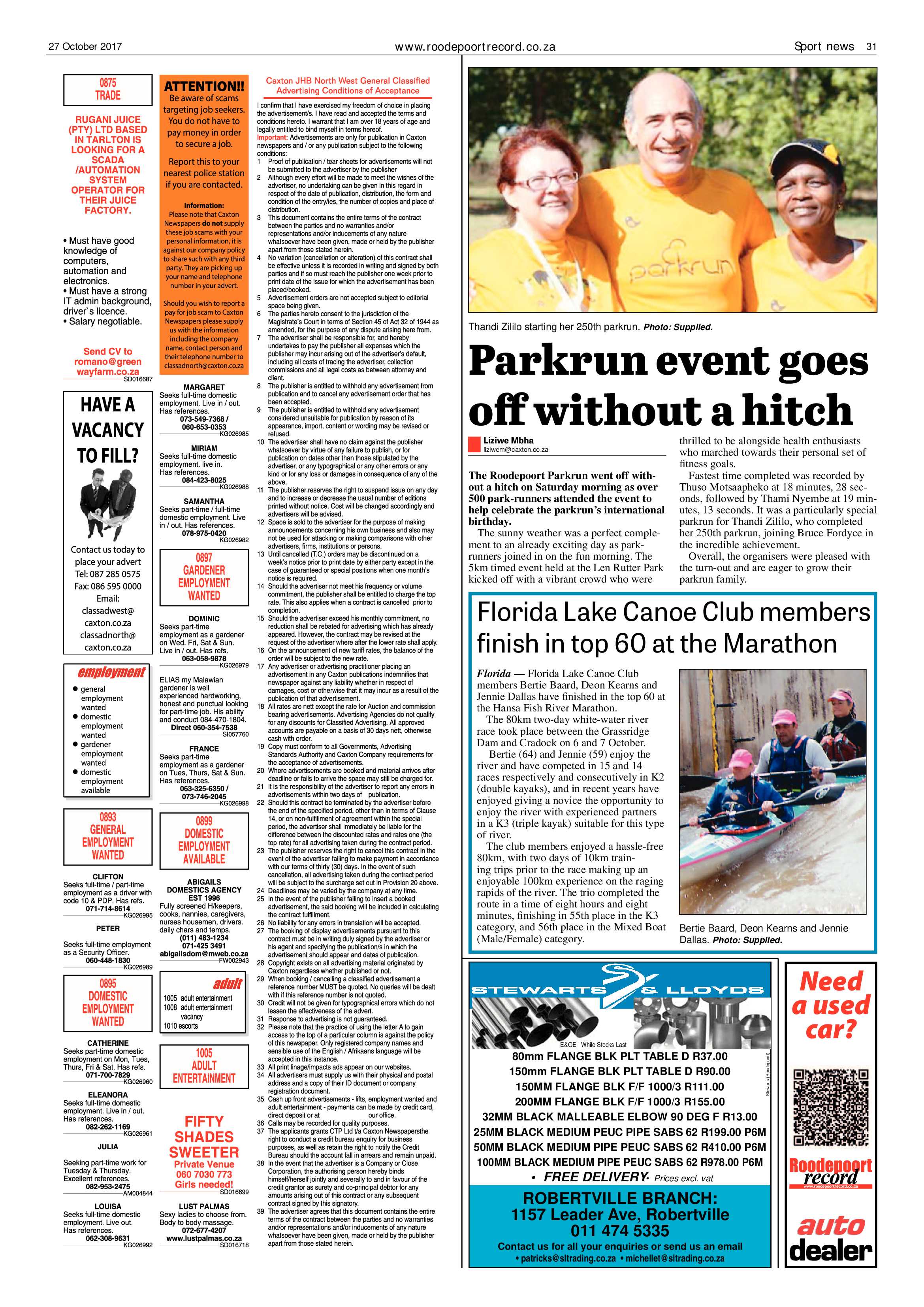Roodepoort Record 27 October 2017 page 31