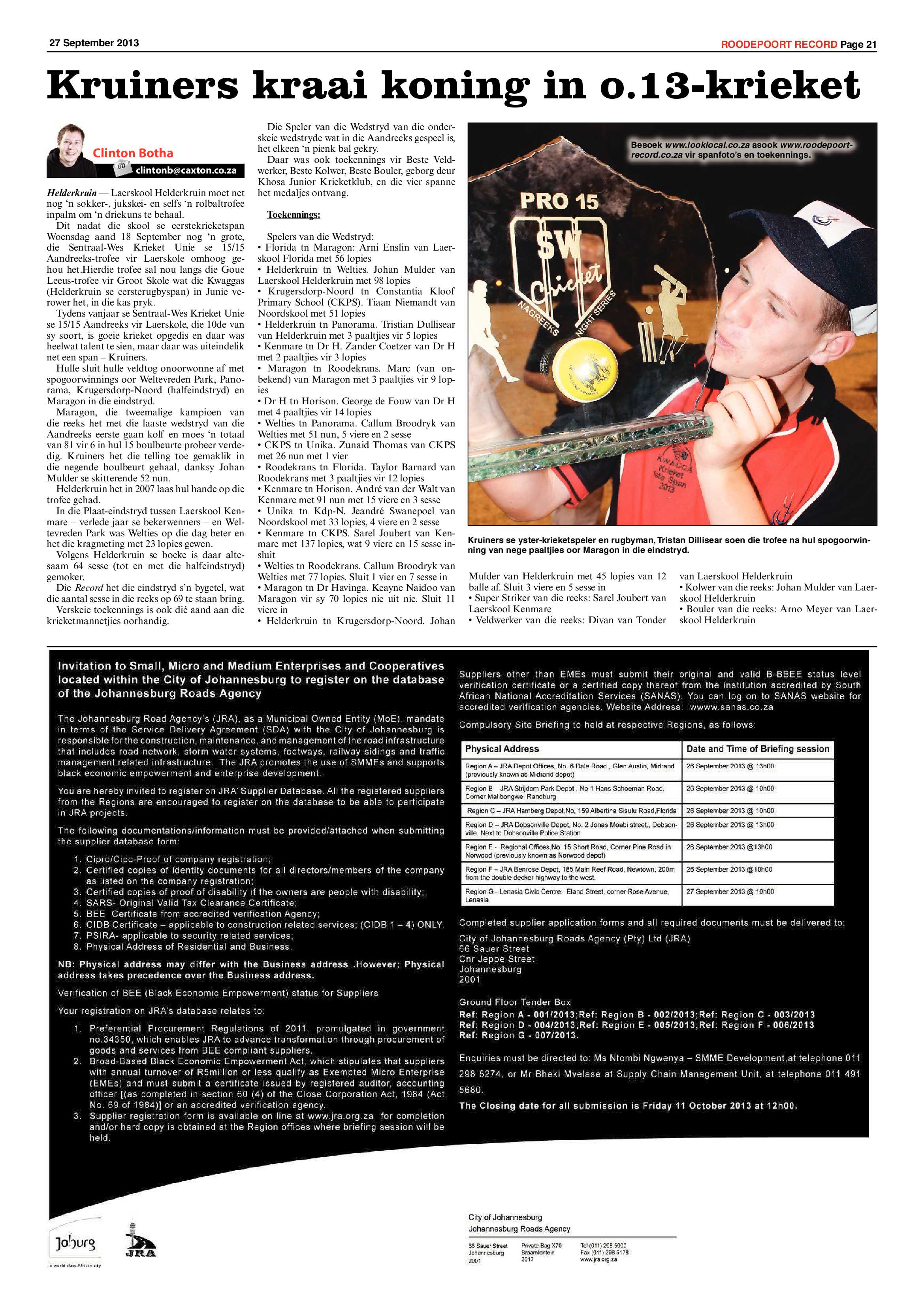 Roodepoort Record 27 September 2013 page 23