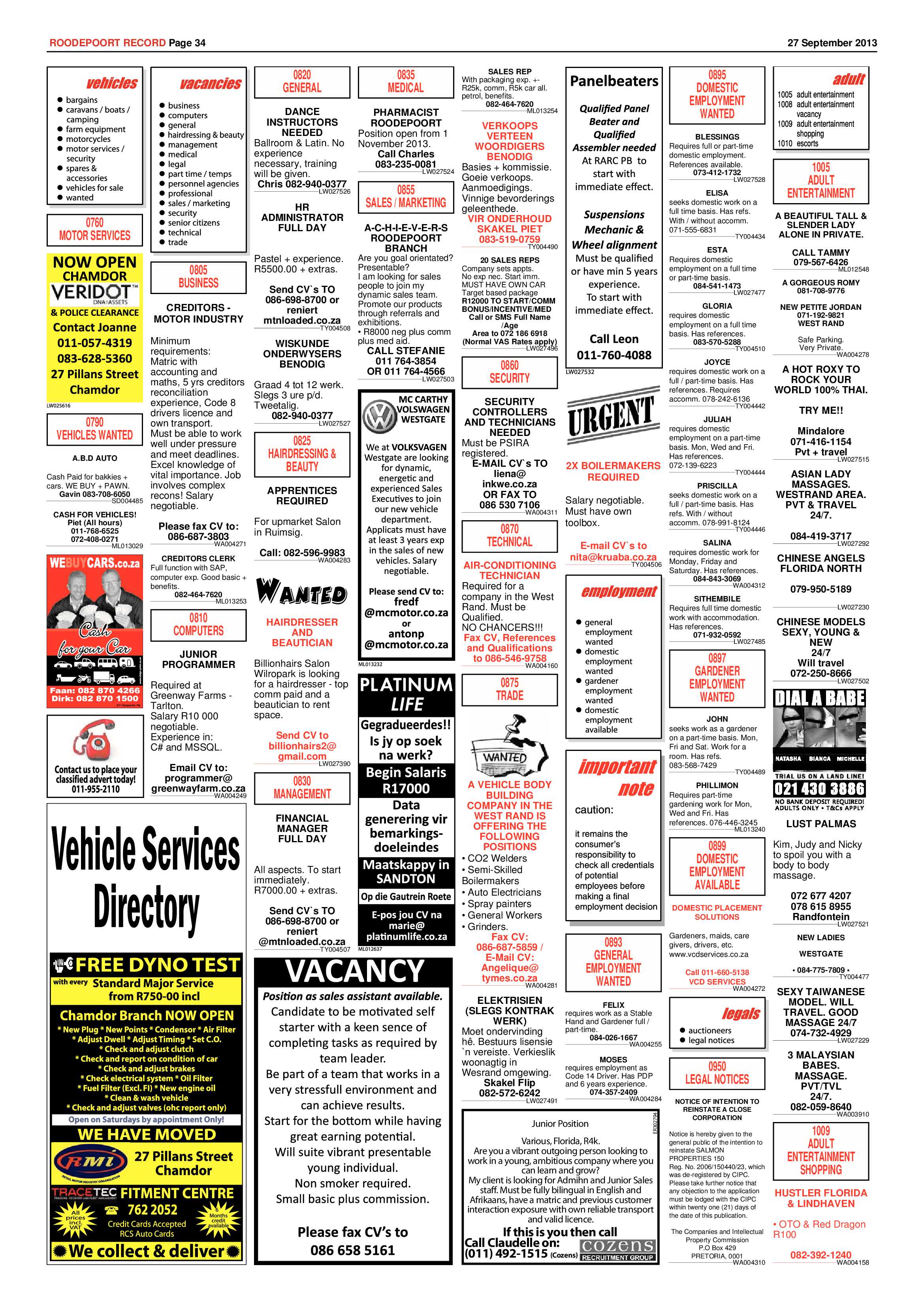 Roodepoort Record 27 September 2013 page 36
