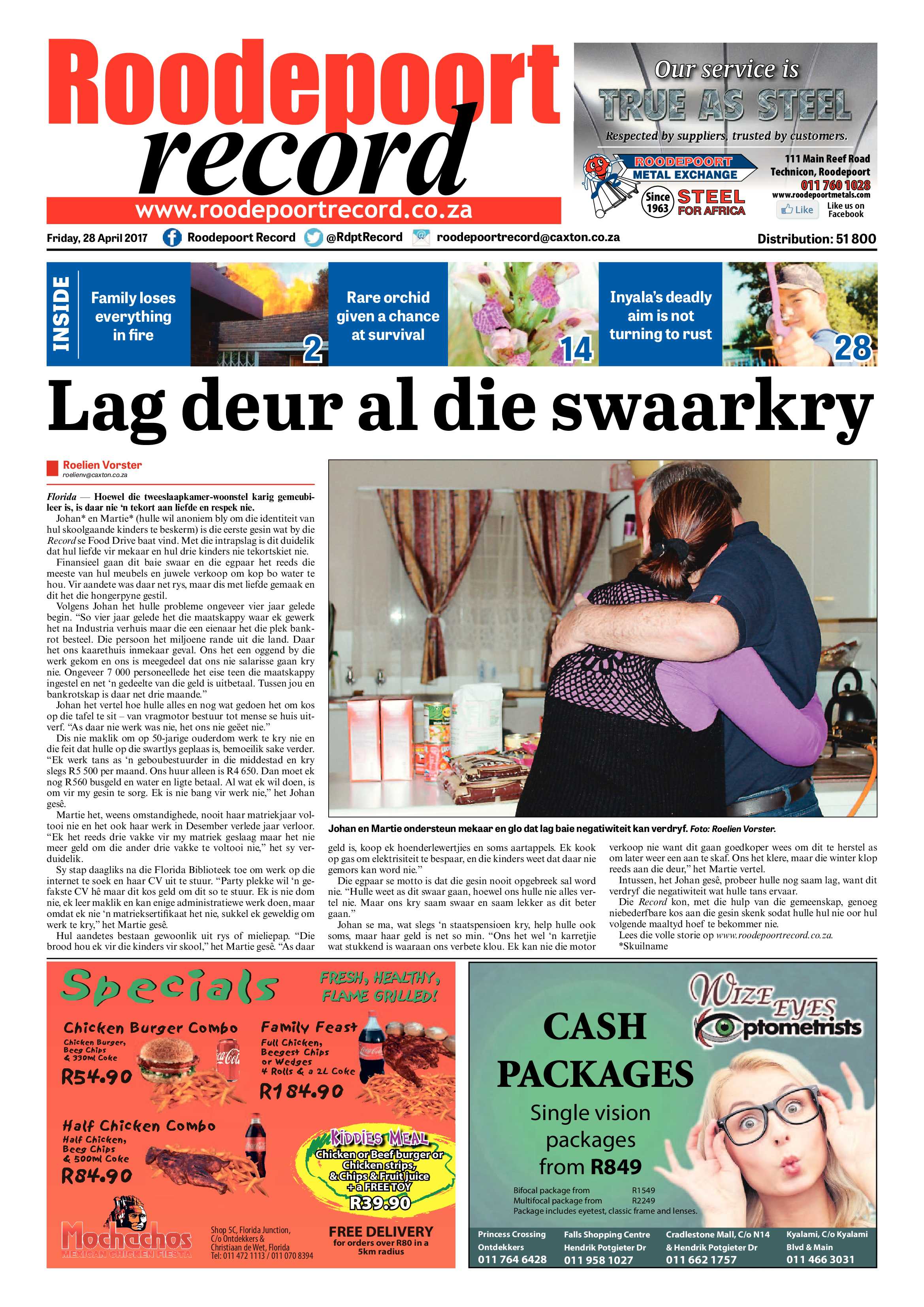 Roodepoort Record 28 April 2017 page 1