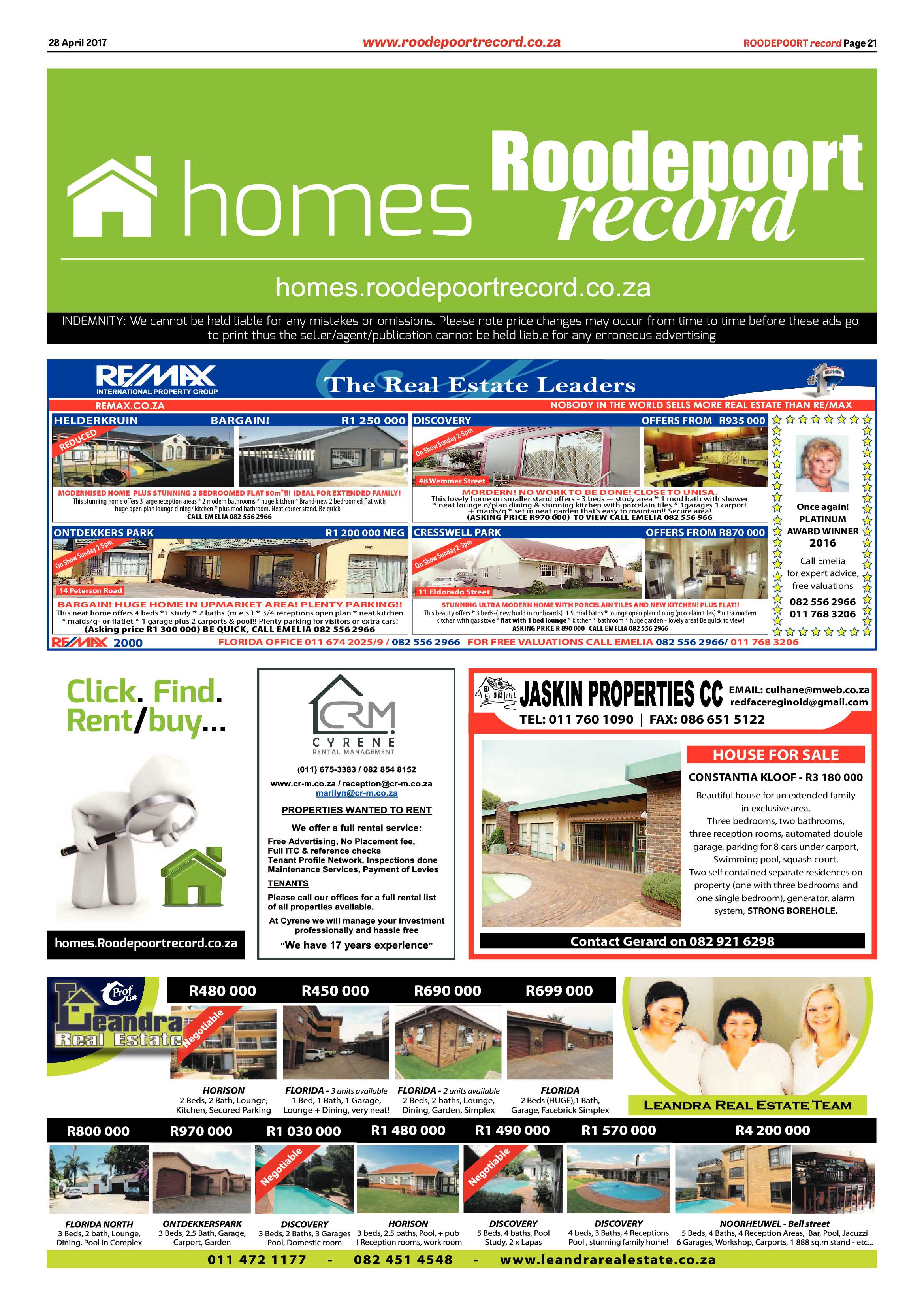 Roodepoort Record 28 April 2017 page 21