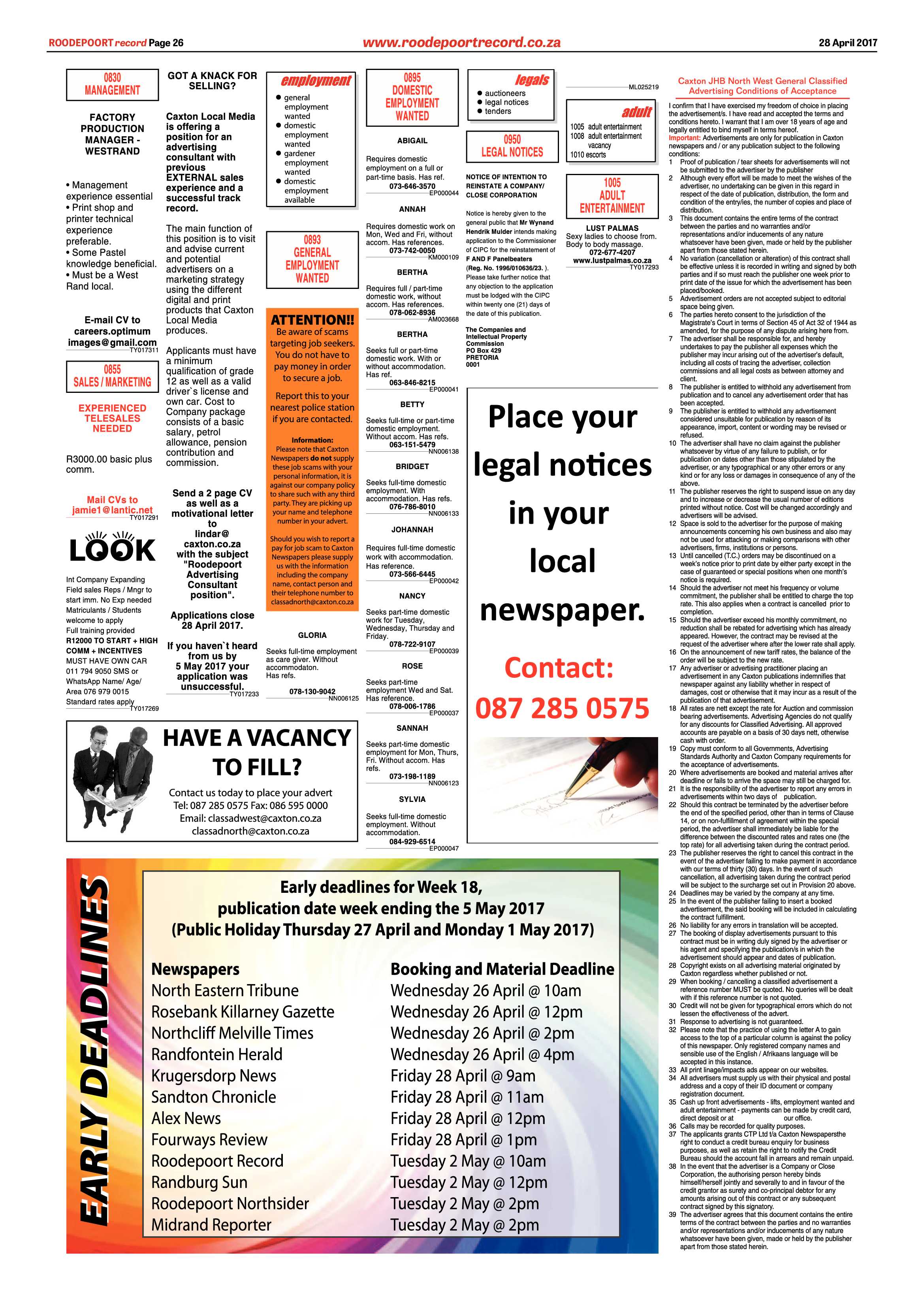 Roodepoort Record 28 April 2017 page 26