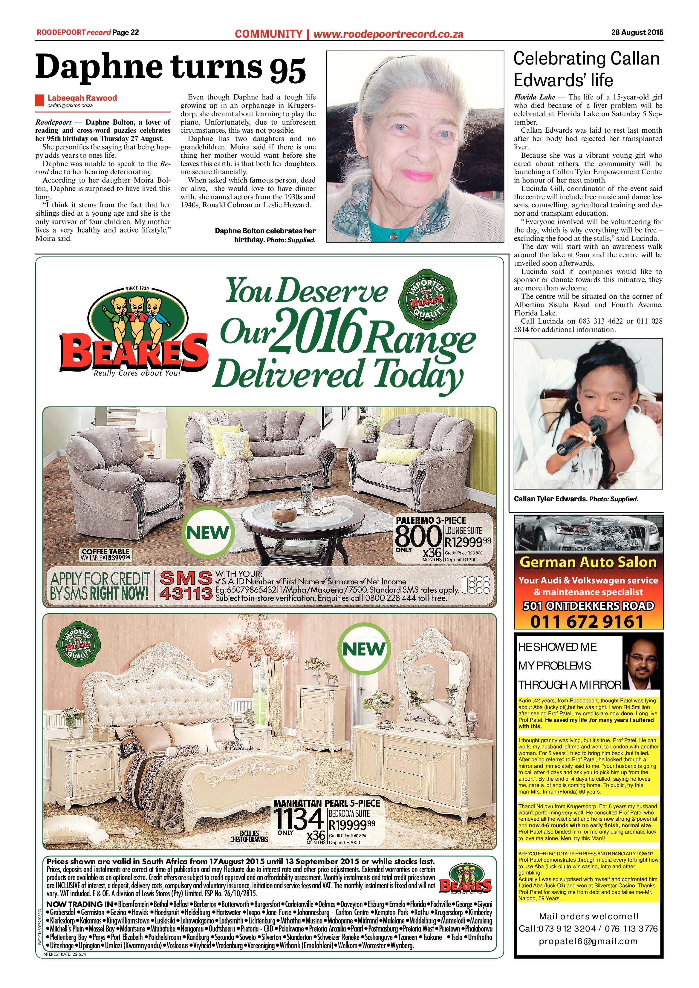 Roodepoort Record 28 August 2015 page 22