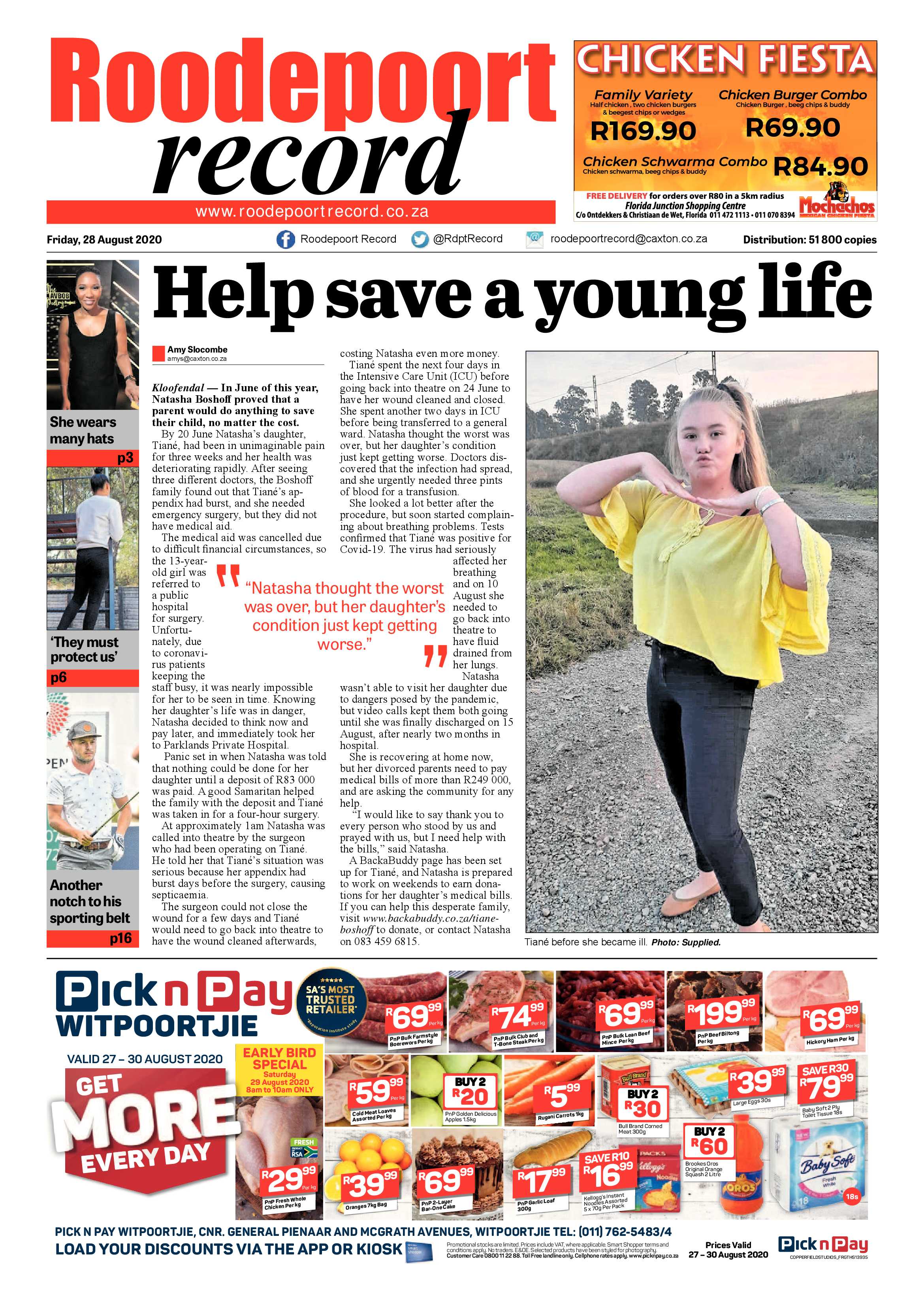 Roodepoort Record 28 August 2020 page 1