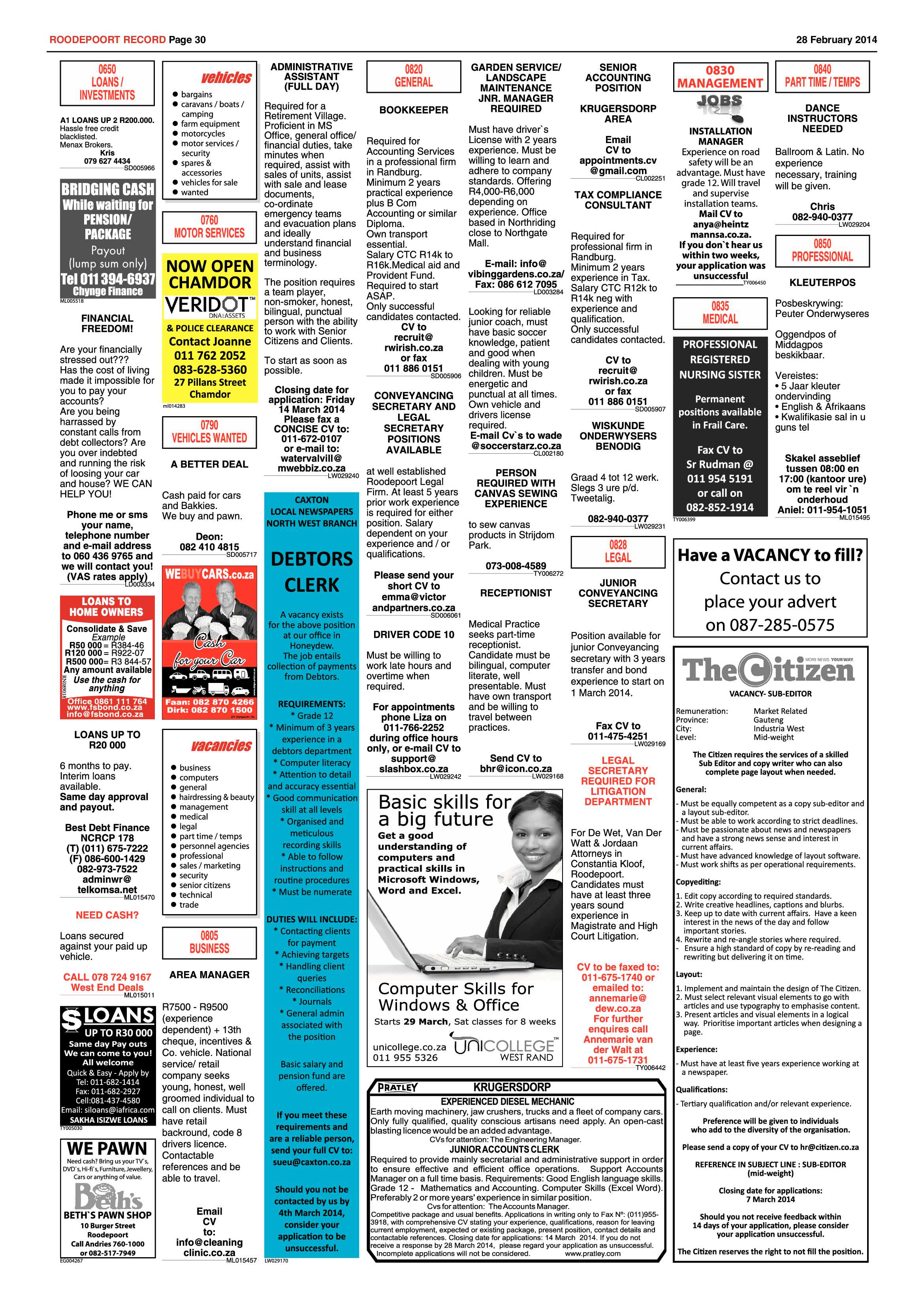 Roodepoort Record 28 February 2014 page 30