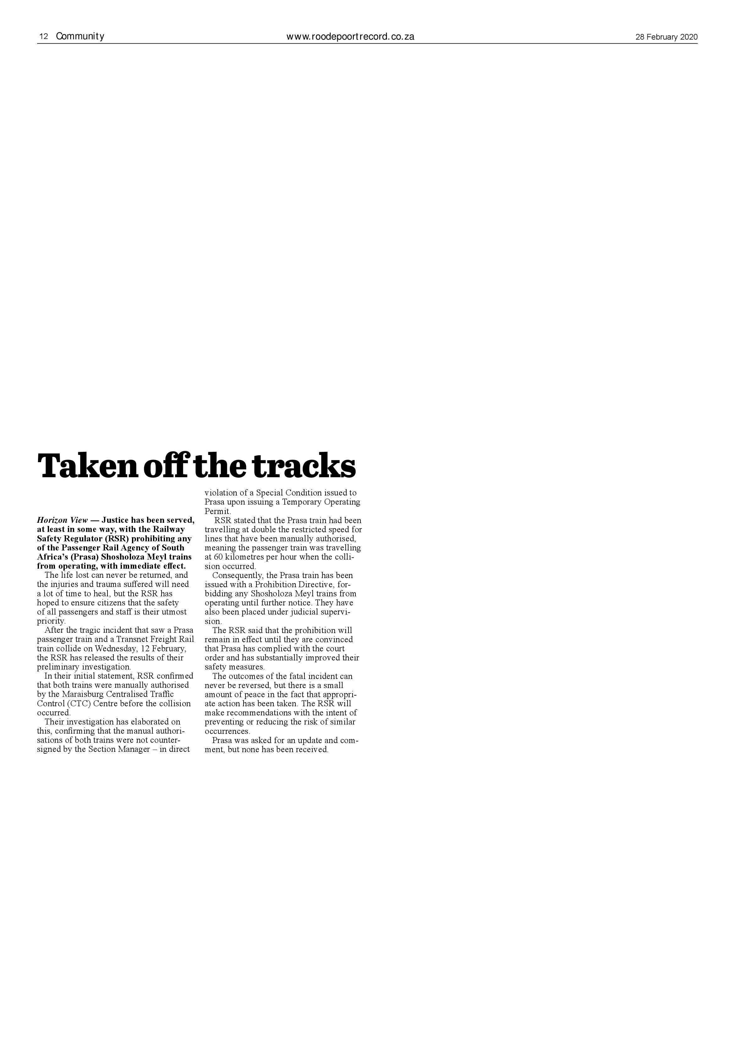 Roodepoort Record 28 February 2020 page 12