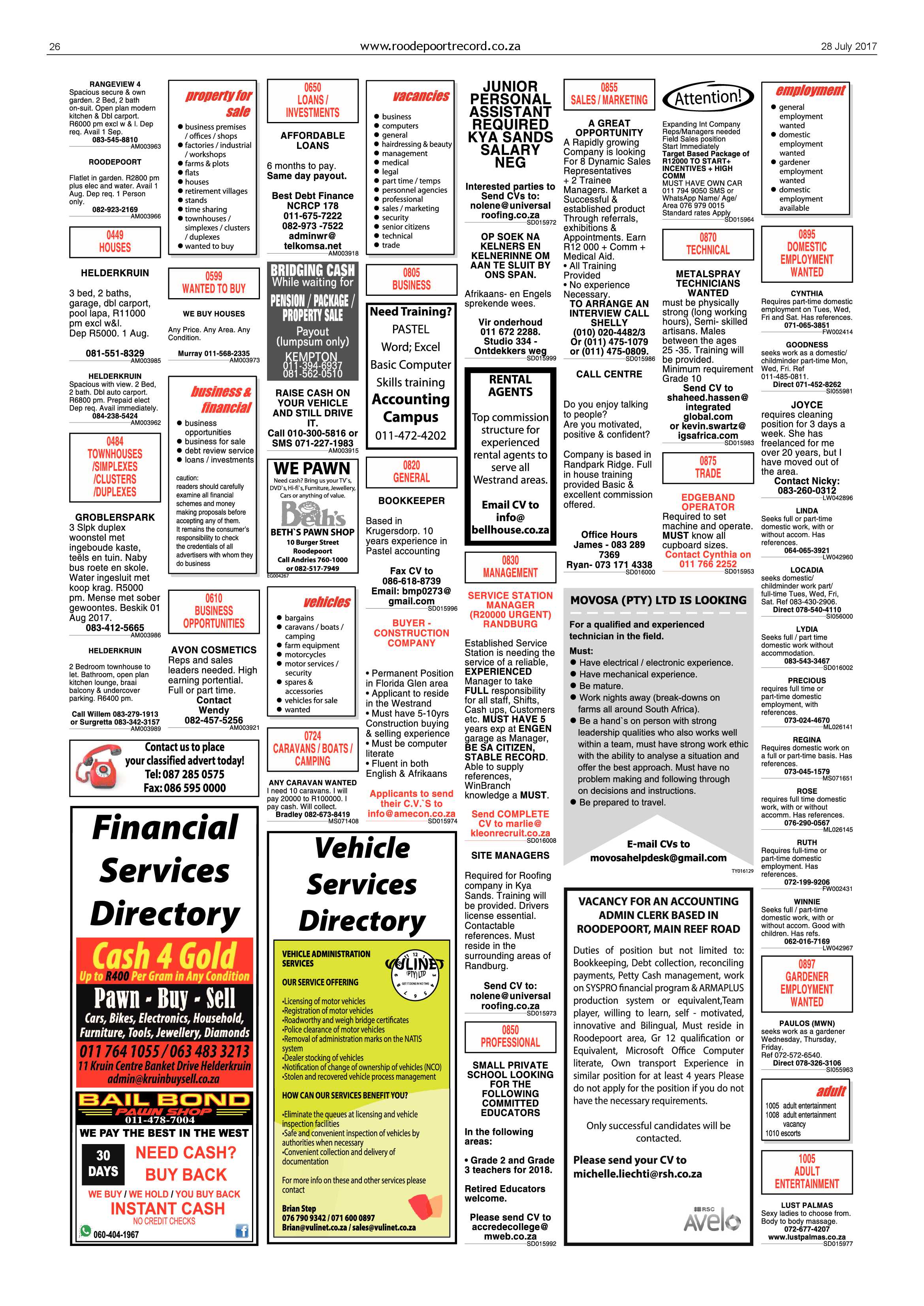 Roodepoort Record 28 July 2017 page 26