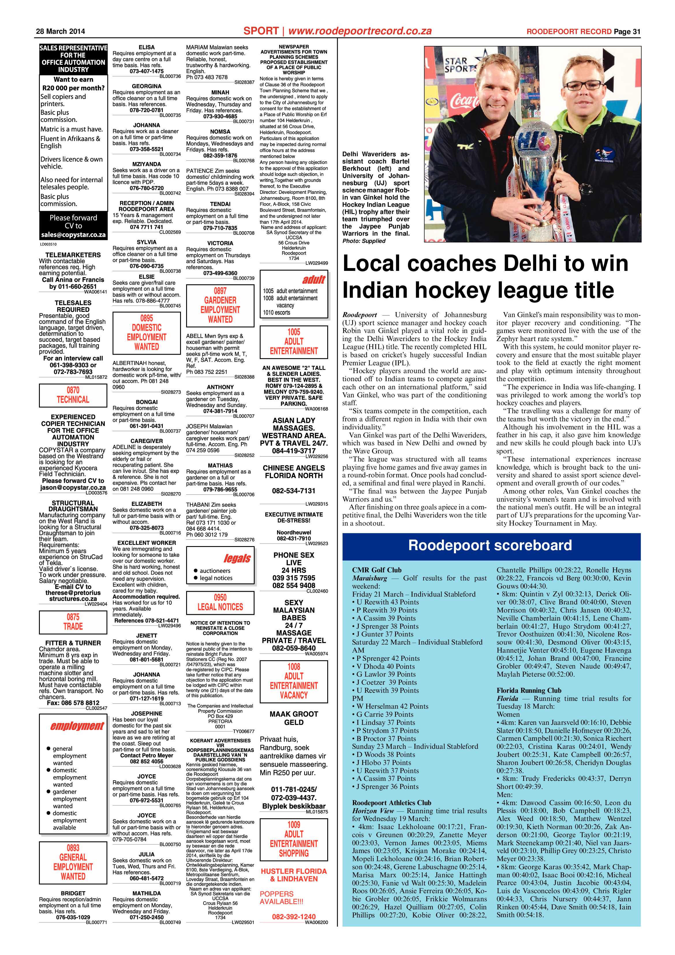 Roodepoort Record 28 March 2014 page 31