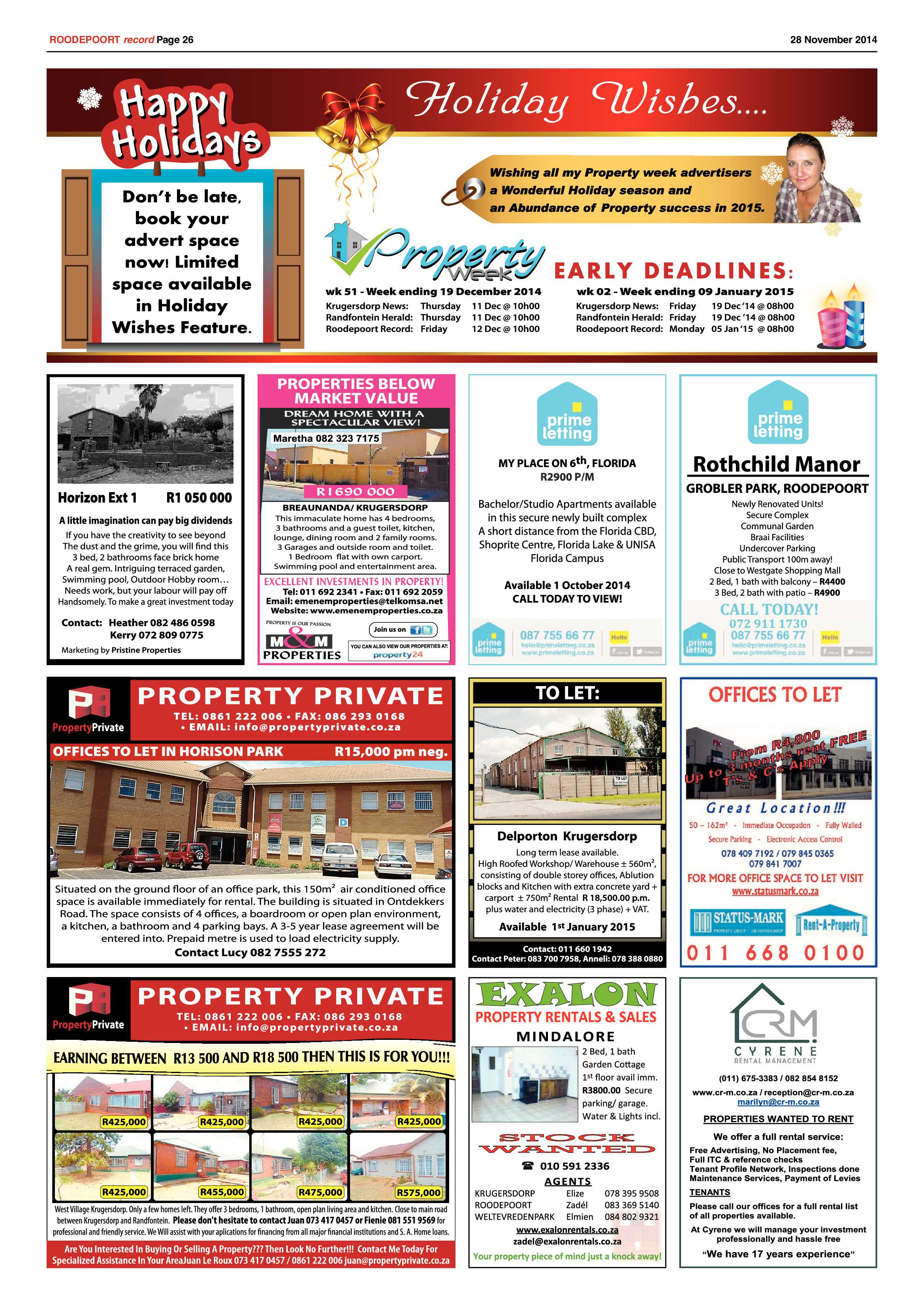 Roodepoort Record 28 November 2014 page 26