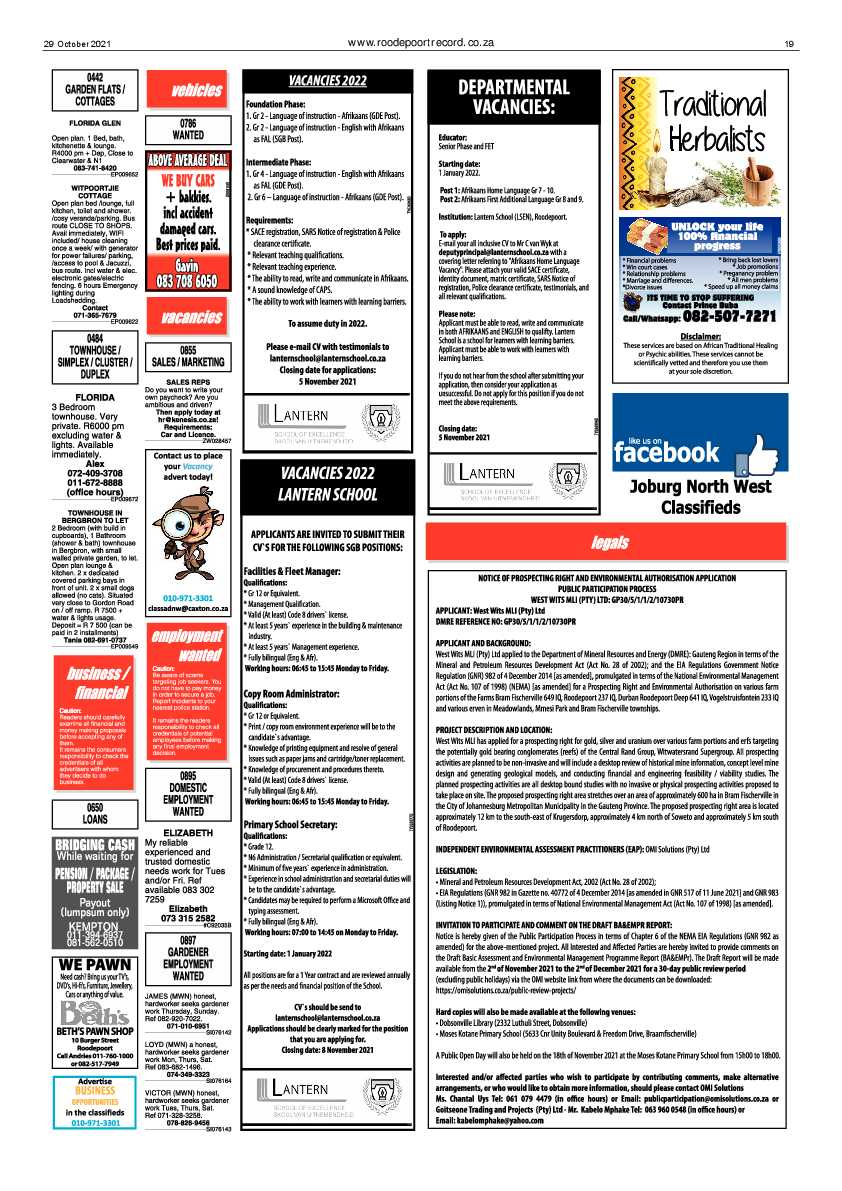 Roodepoort Record 29 October 2021 page 21