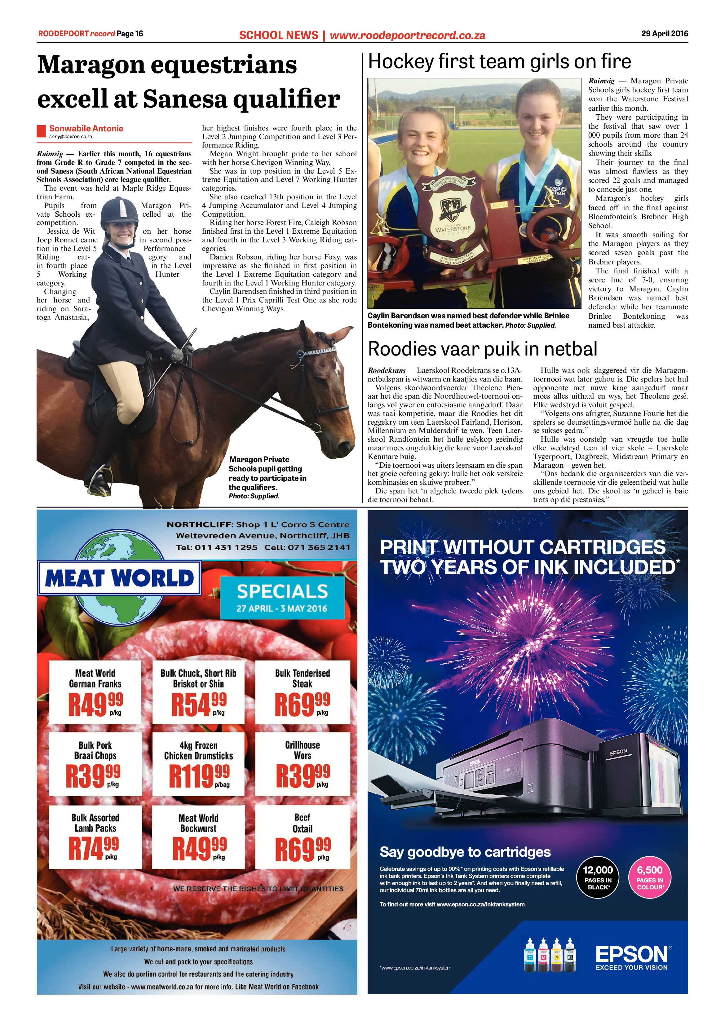 Roodepoort Record 29 April 2016 page 16