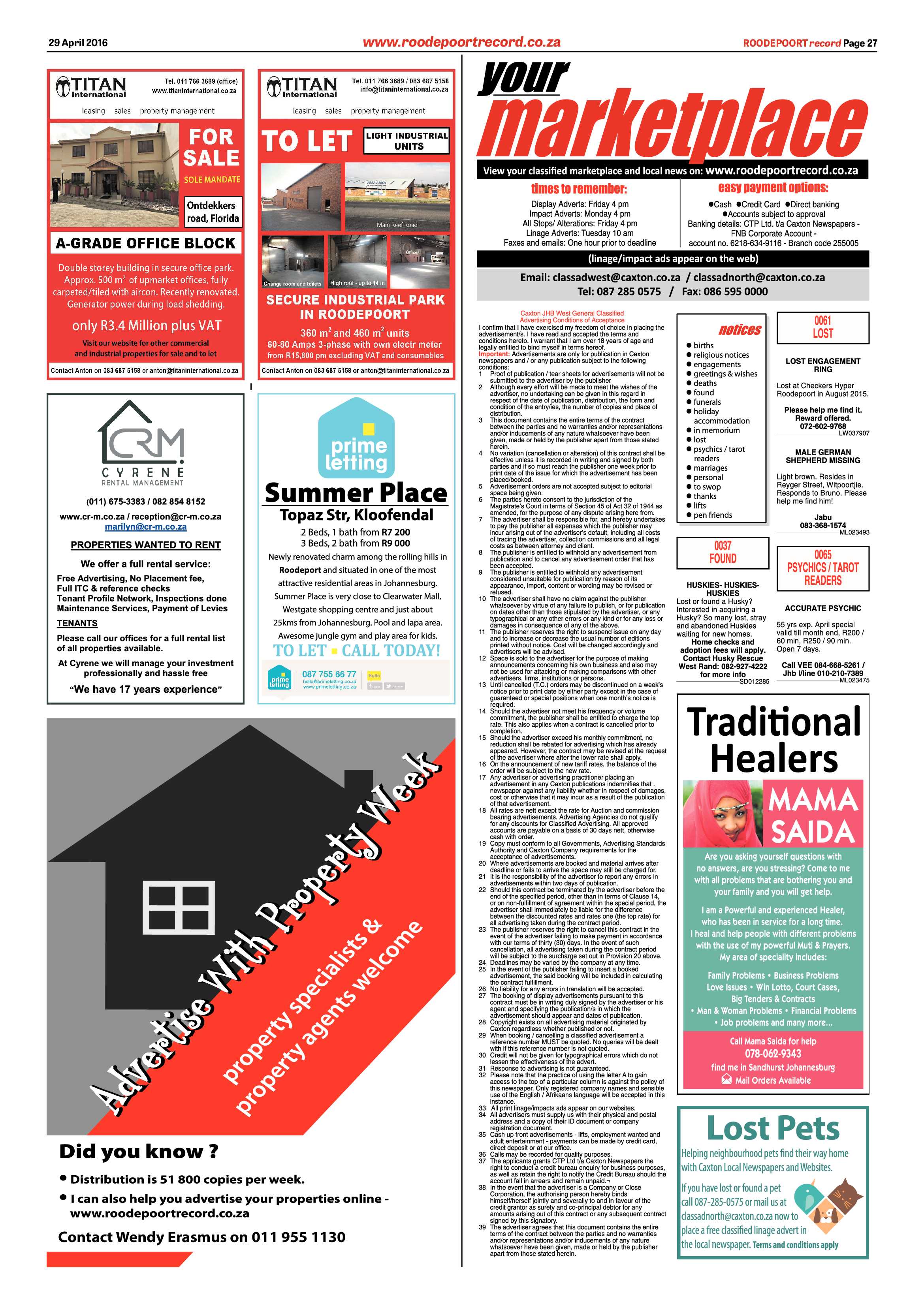 Roodepoort Record 29 April 2016 page 27