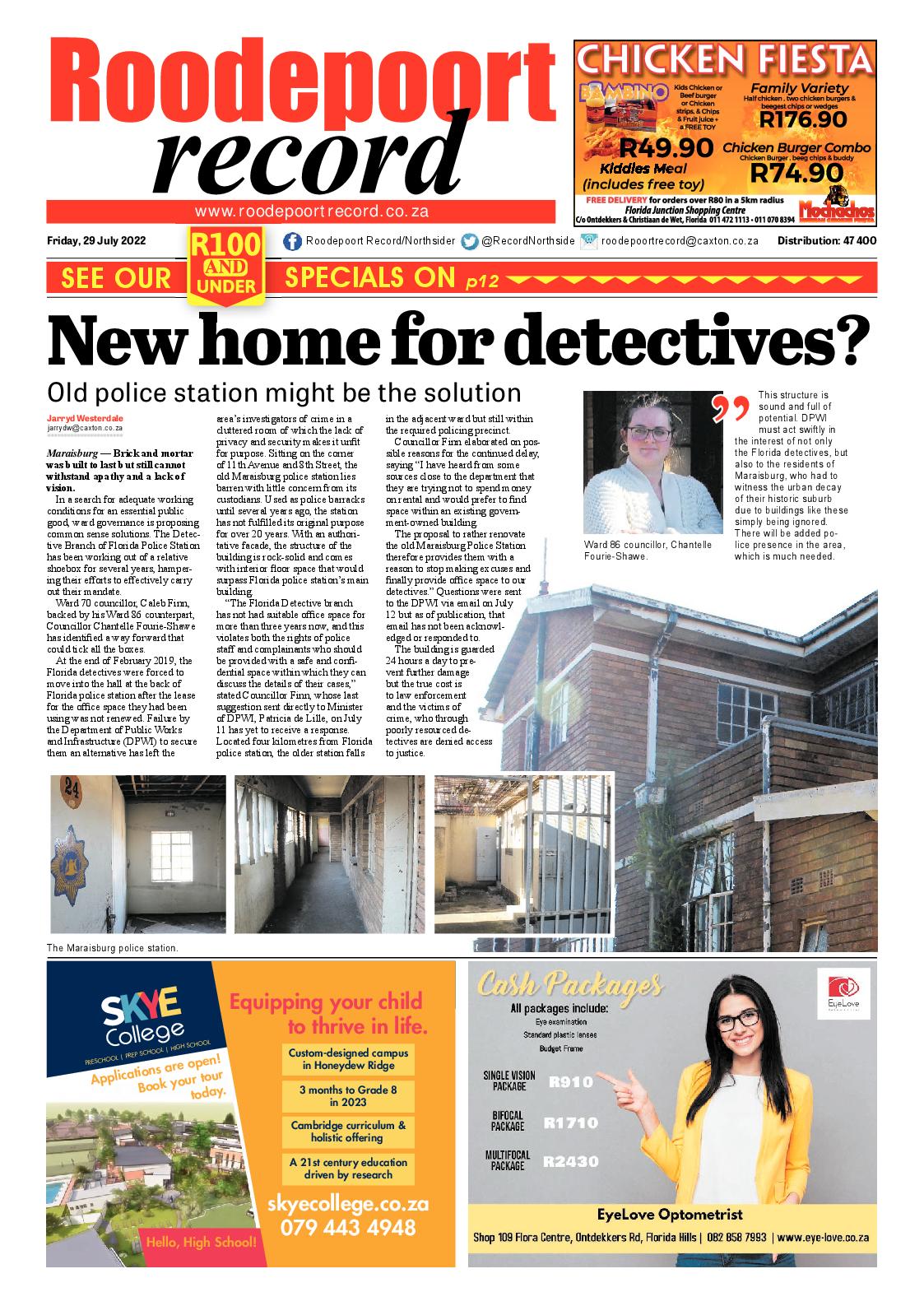 Roodepoort Record 29 July 2022 page 1
