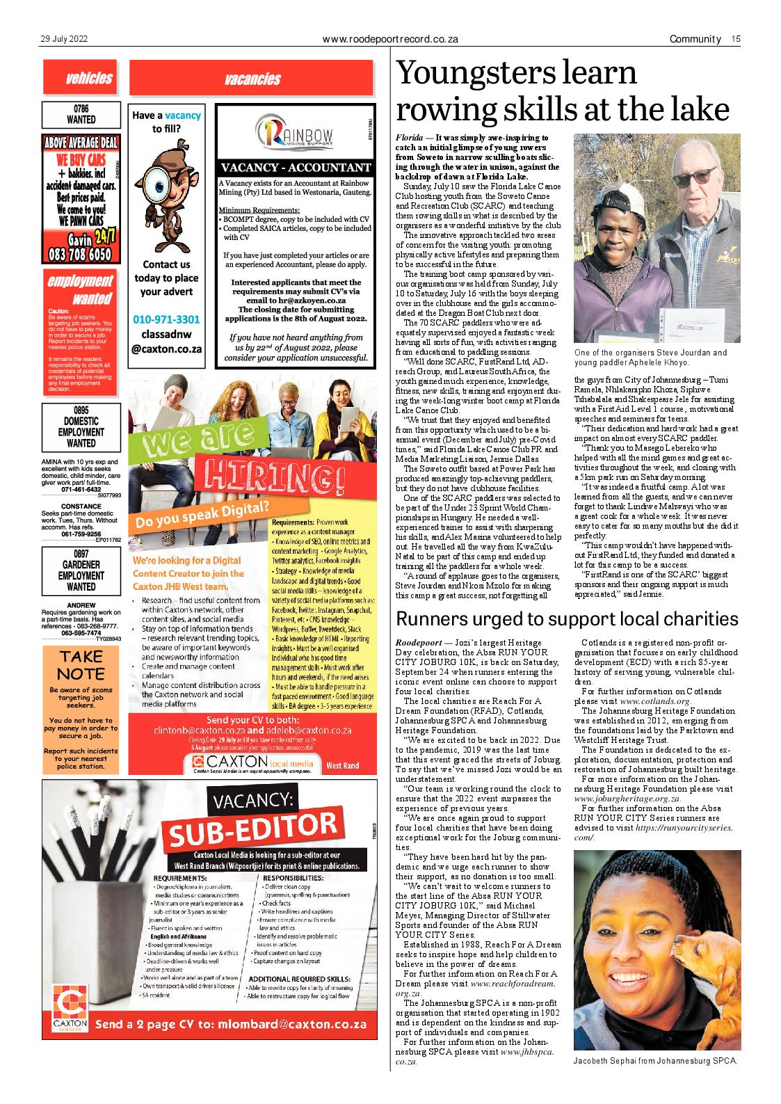 Roodepoort Record 29 July 2022 page 15