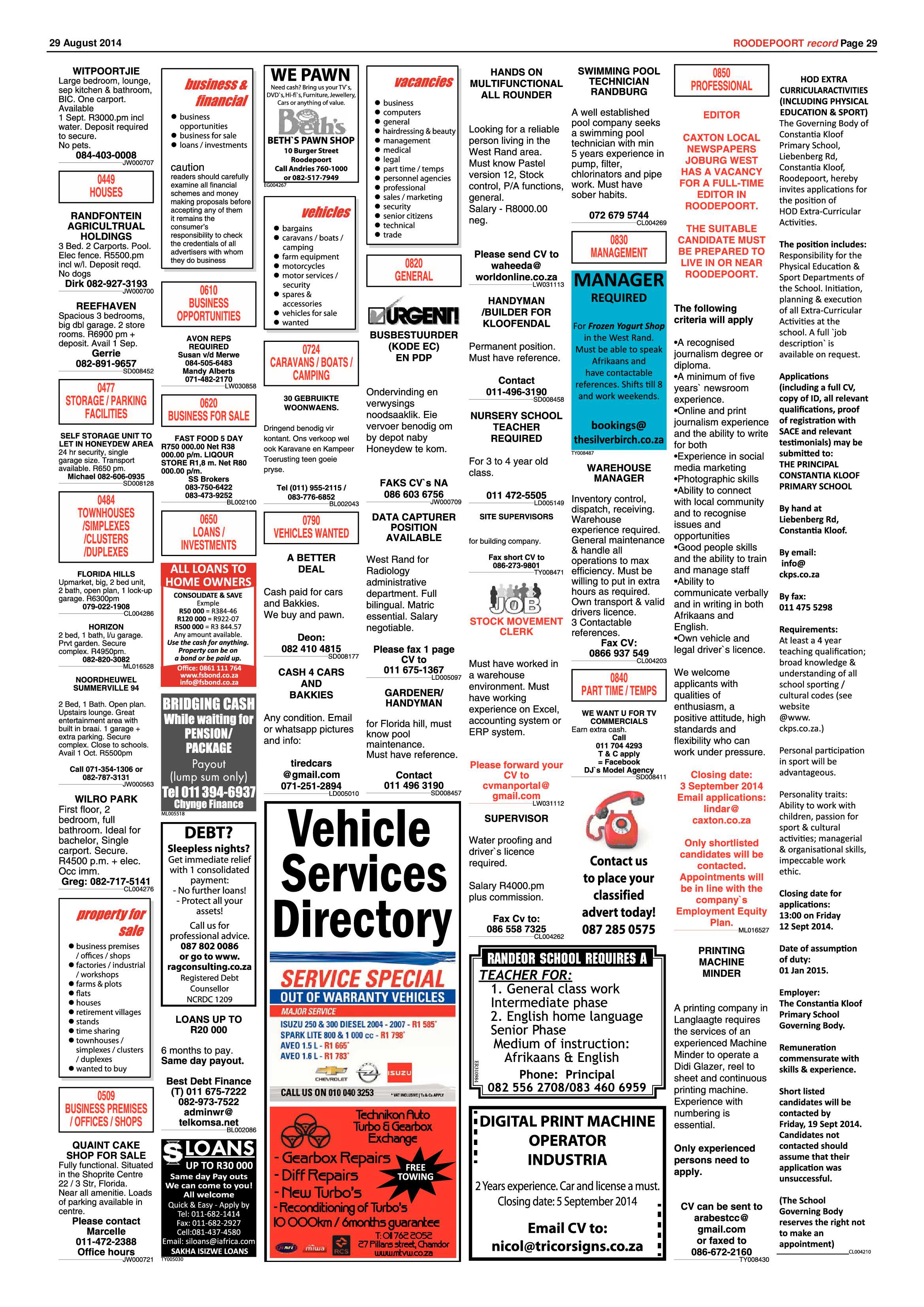Roodepoort Record 29 August 2014 page 29