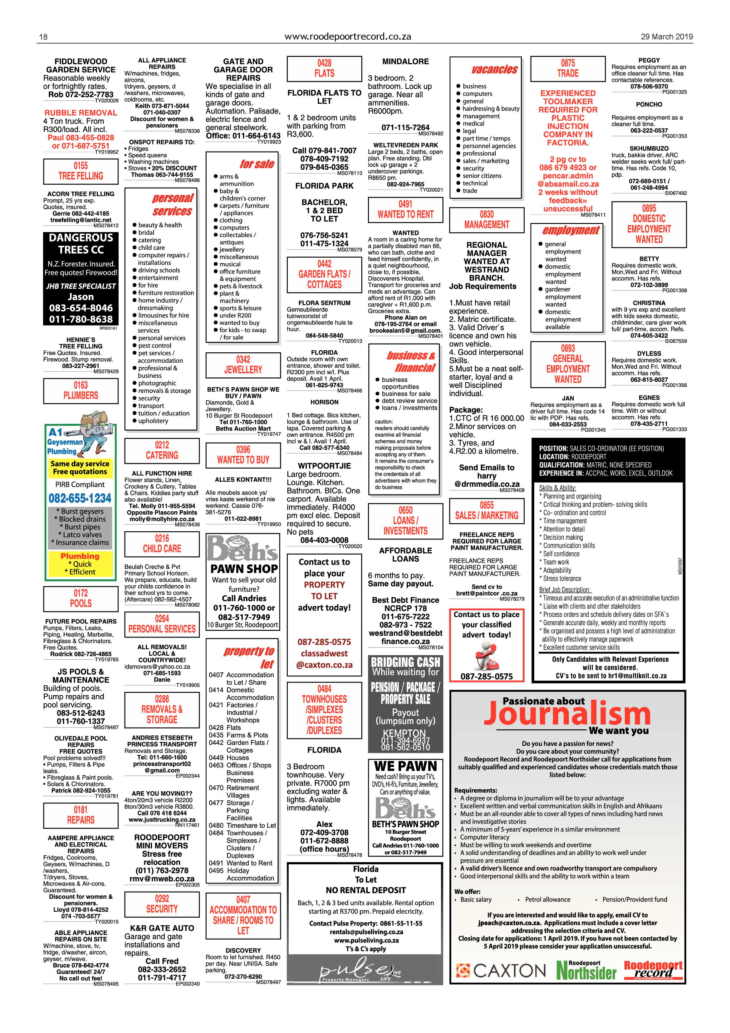 Roodepoort Record 29 March 2019 page 18