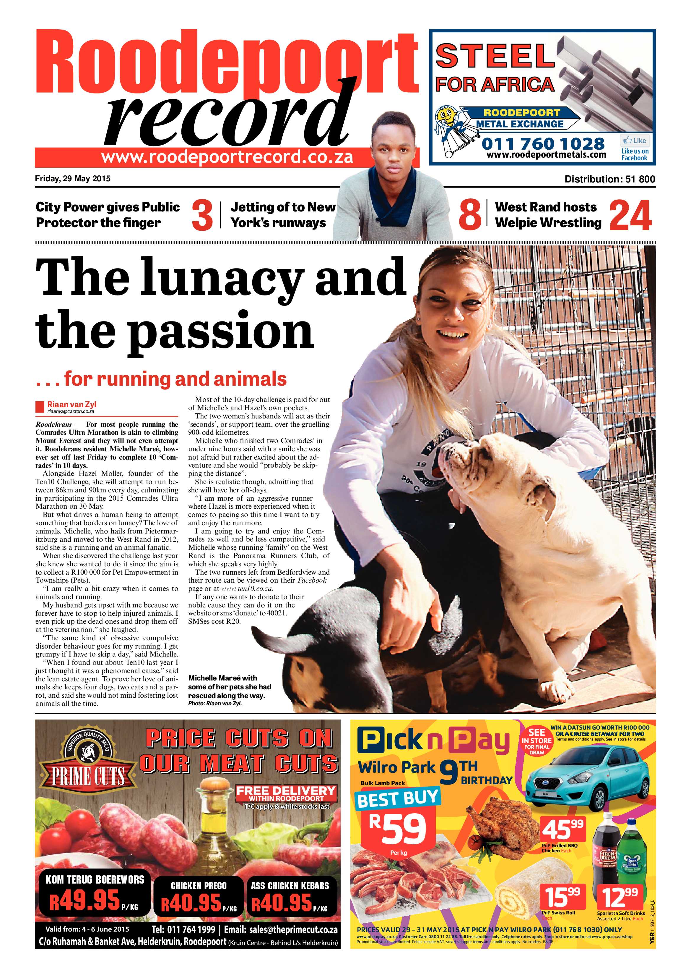 Roodepoort Record 29 May 2015 page 1