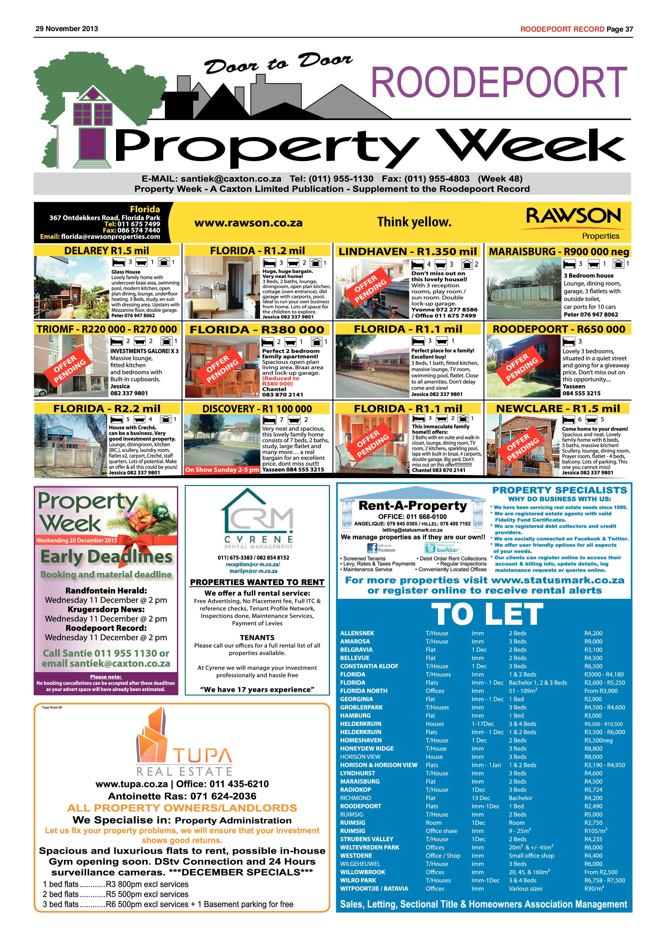 Roodepoort Record 29 November 2013 page 37