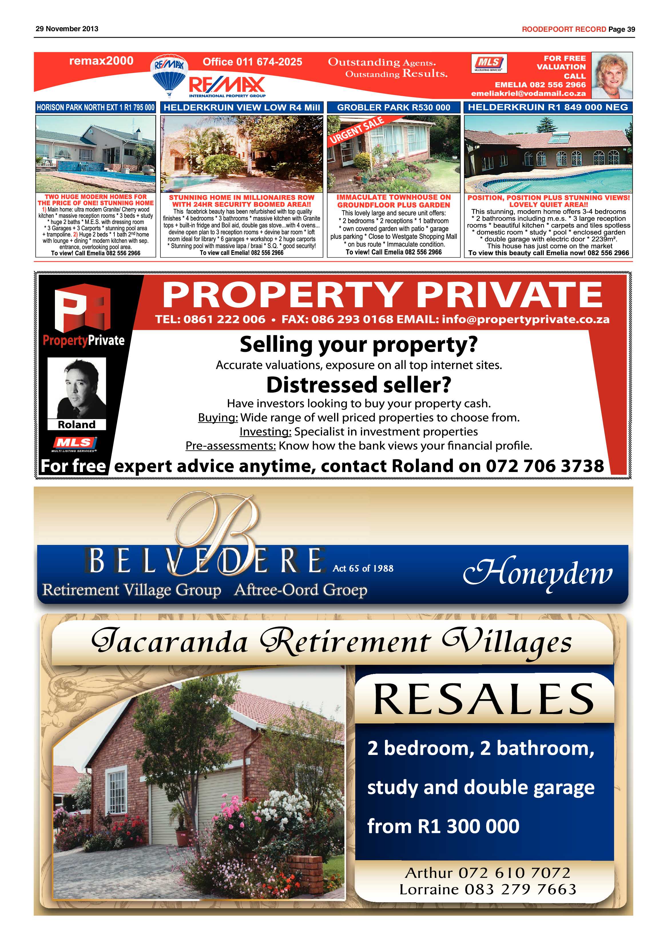 Roodepoort Record 29 November 2013 page 39