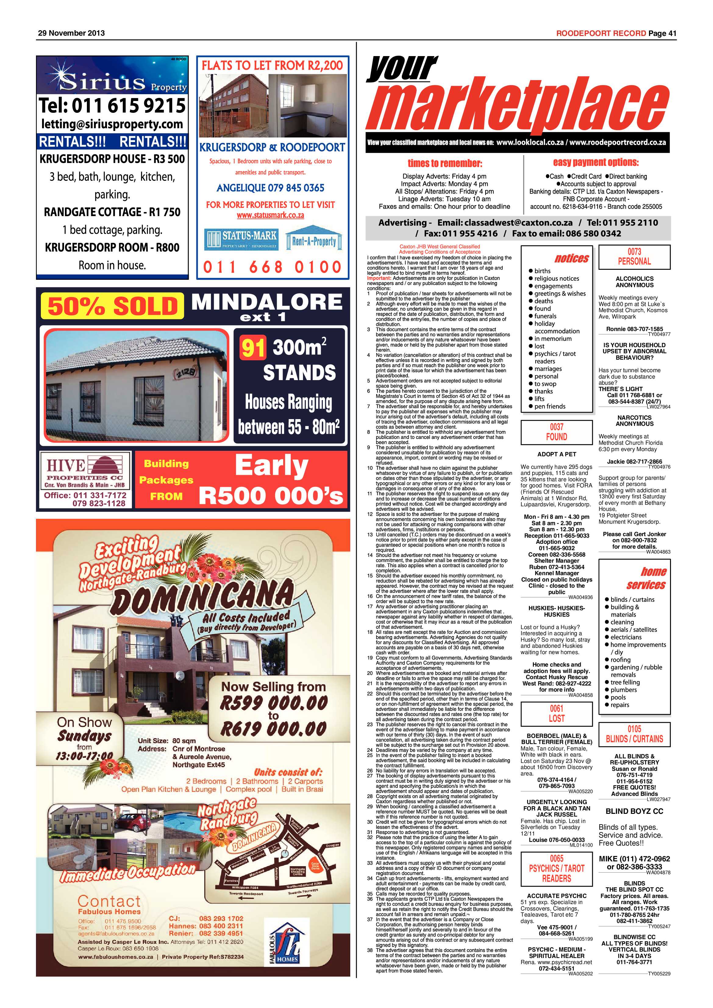 Roodepoort Record 29 November 2013 page 41