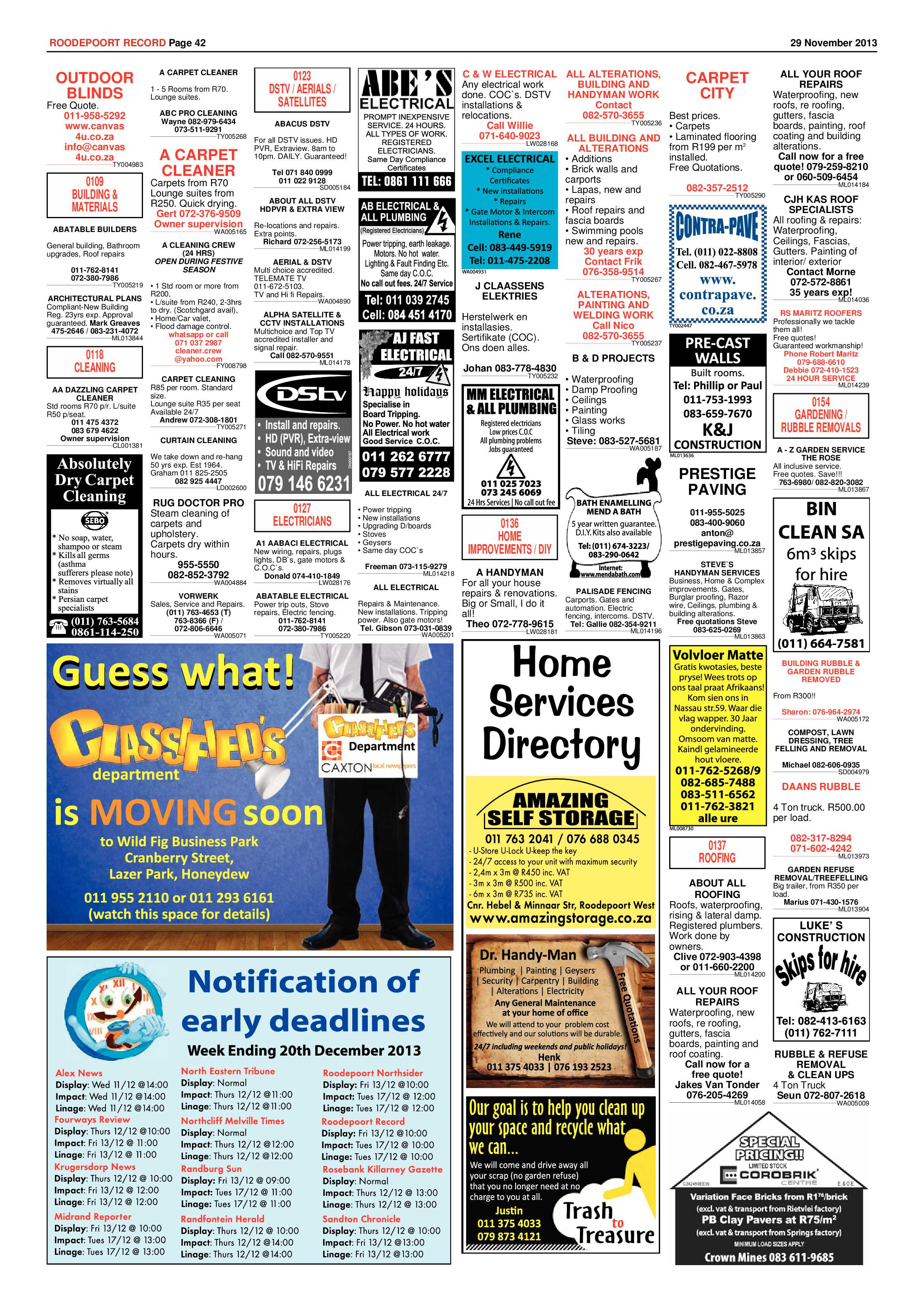 Roodepoort Record 29 November 2013 page 42
