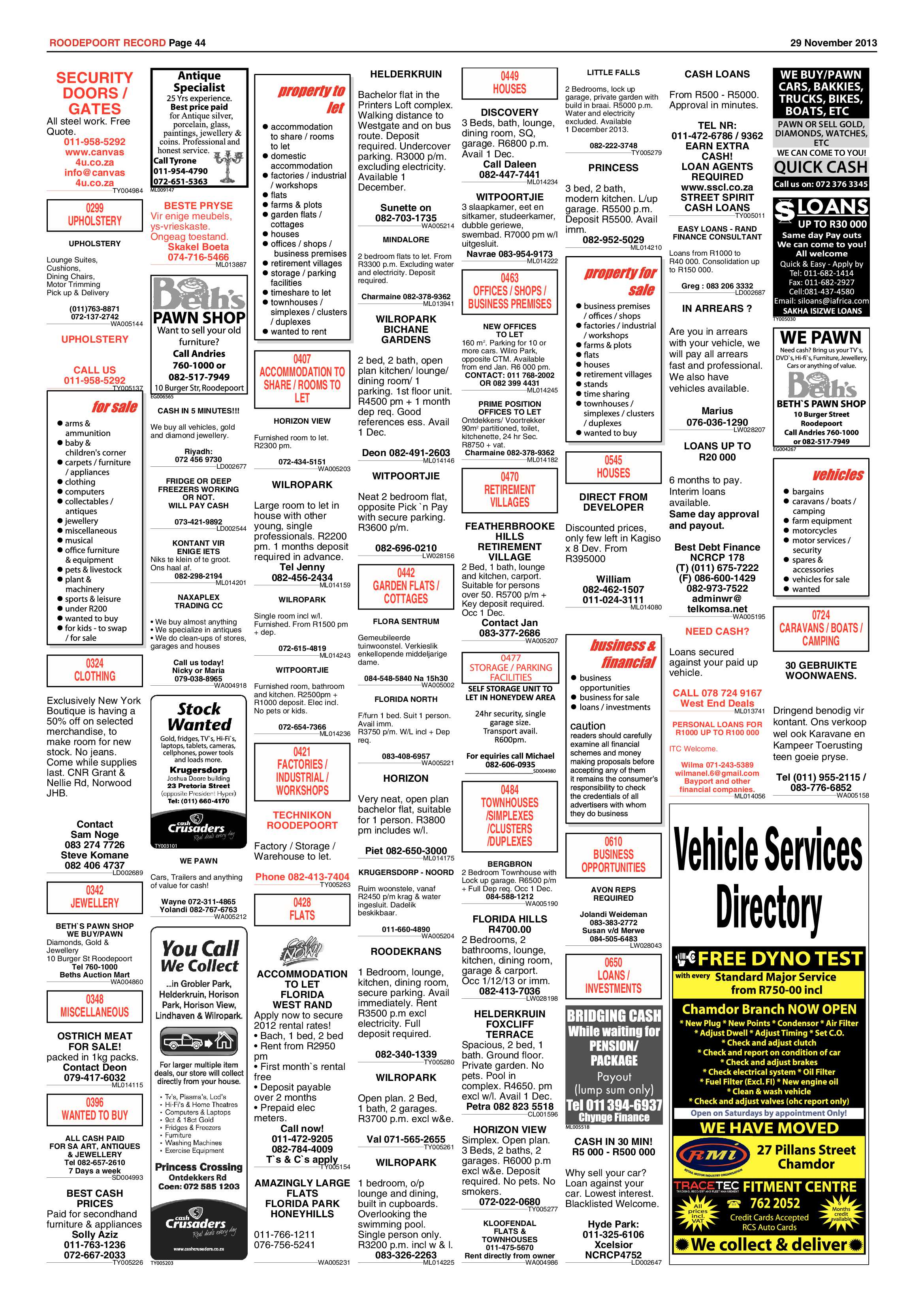 Roodepoort Record 29 November 2013 page 44