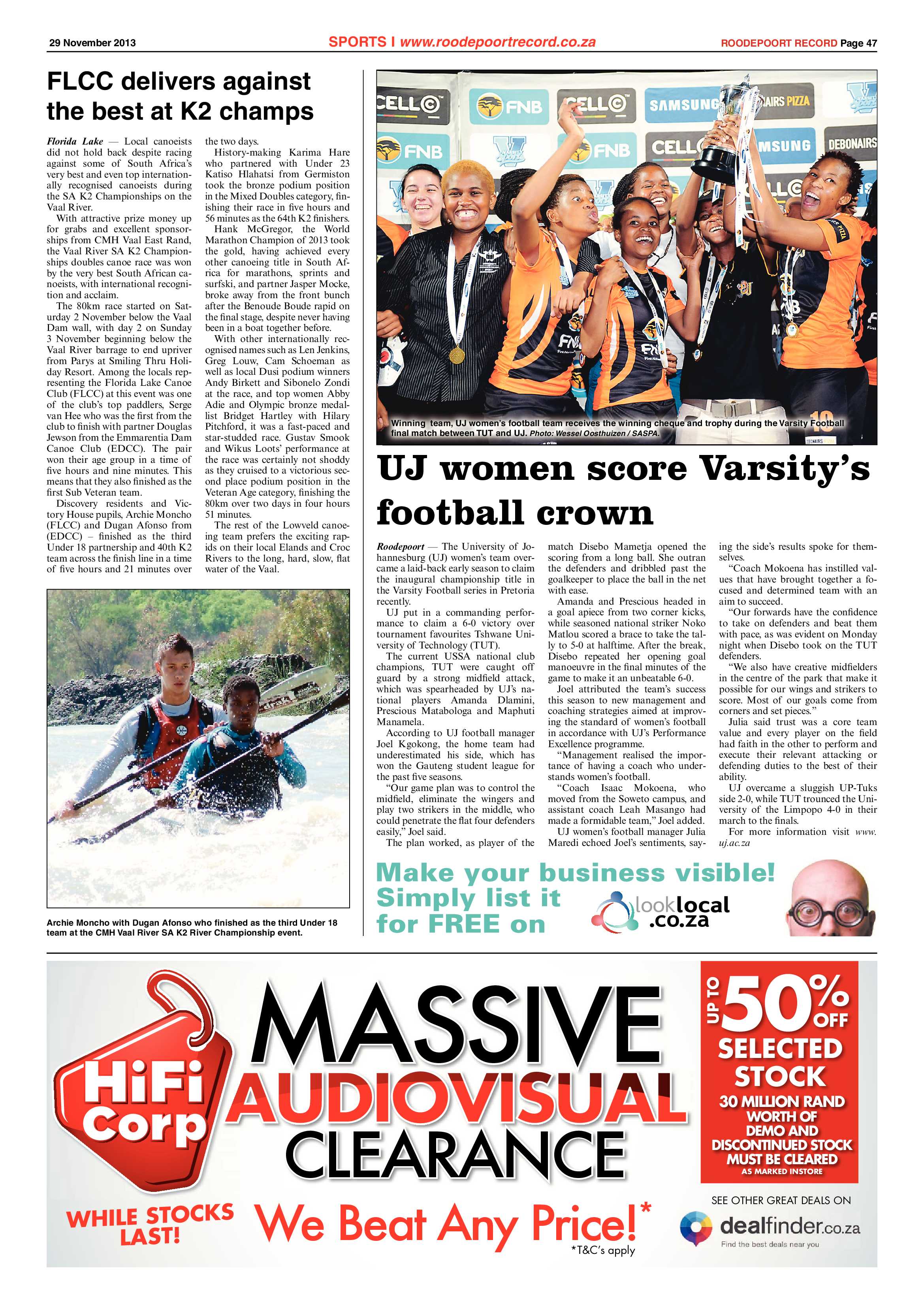 Roodepoort Record 29 November 2013 page 47