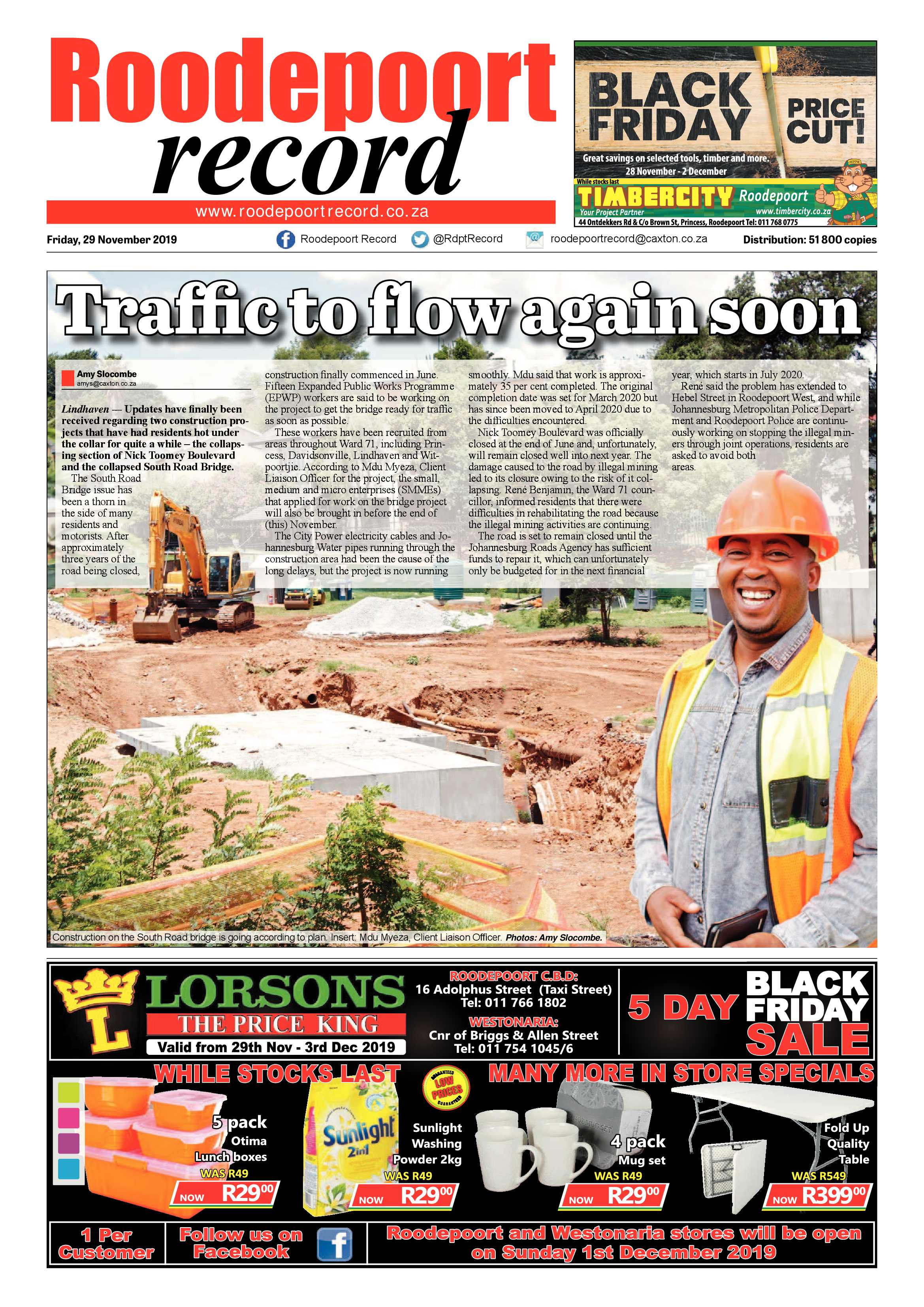 Roodepoort Record 29 November 2019 page 1