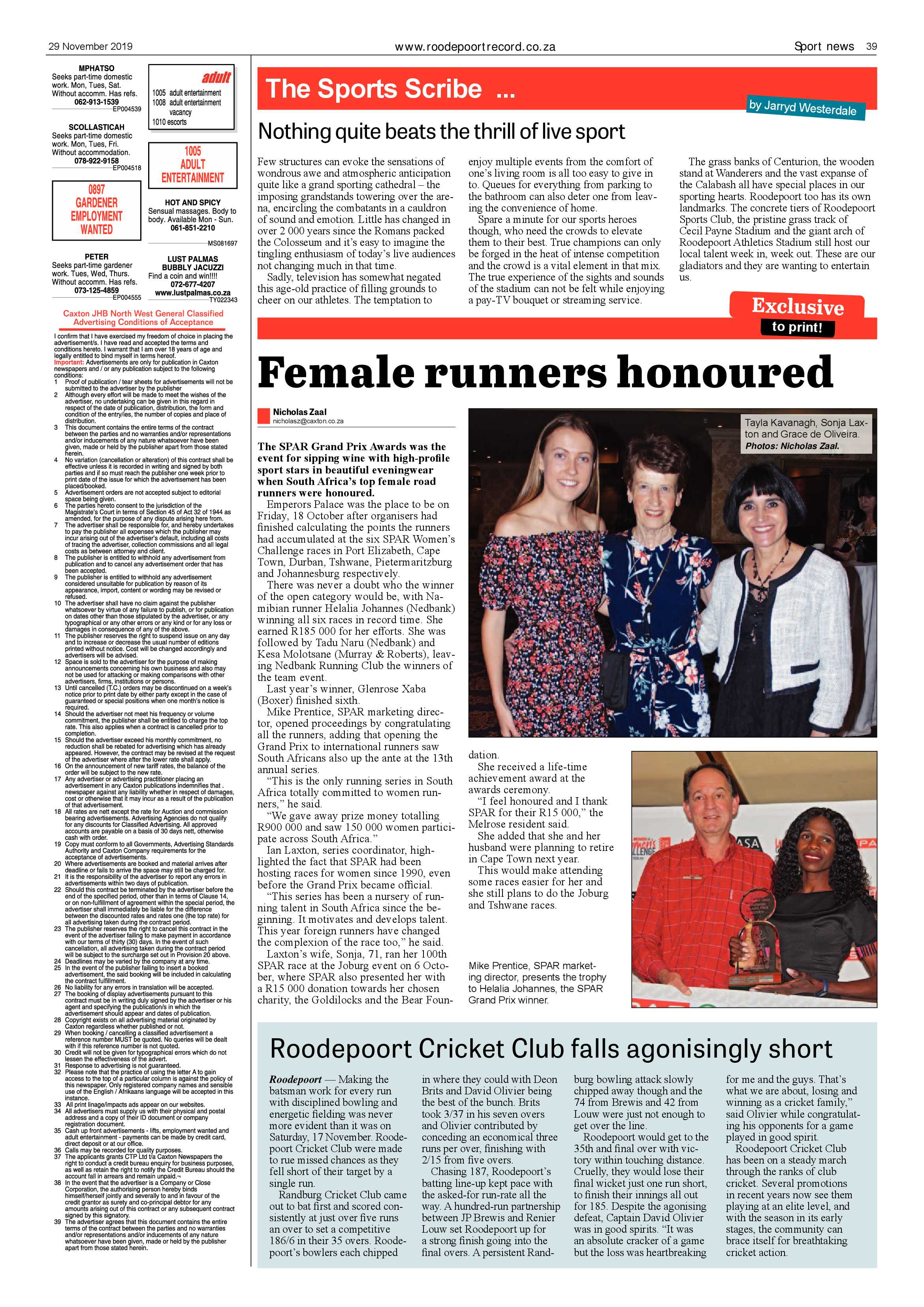 Roodepoort Record 29 November 2019 page 39