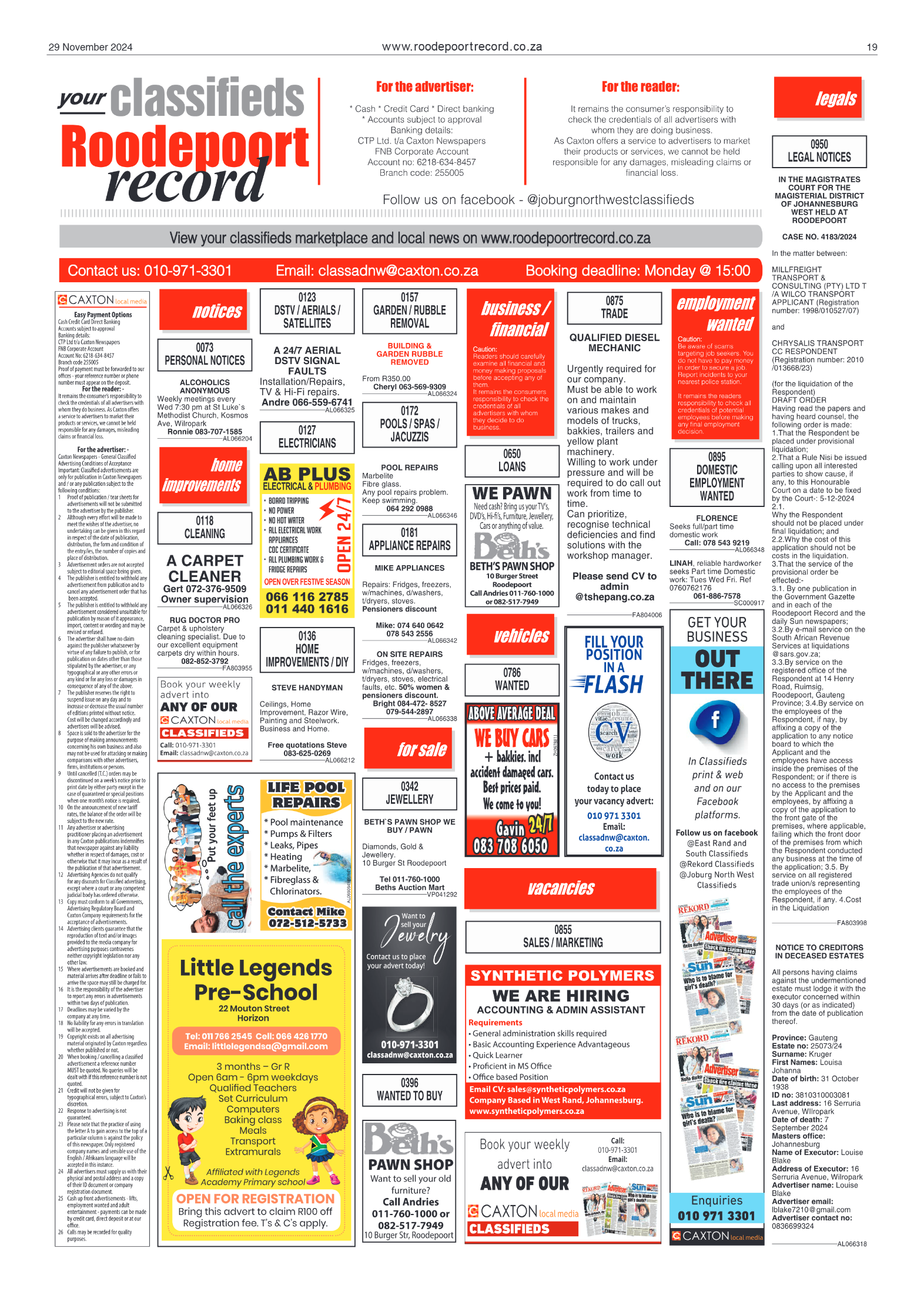 Roodepoort Record 29 November 2024 page 19