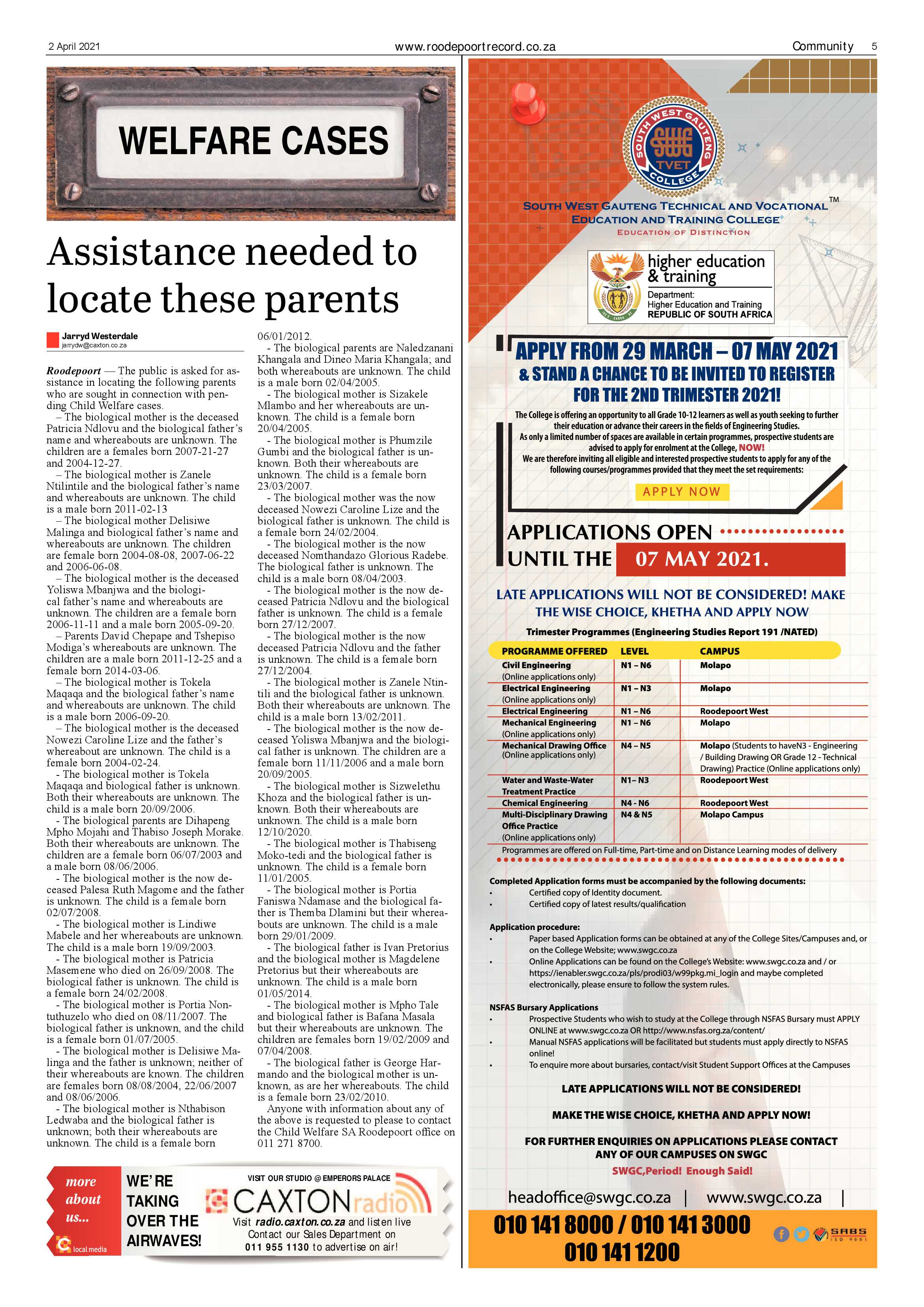 Roodepoort Record 2 April 2021 page 5