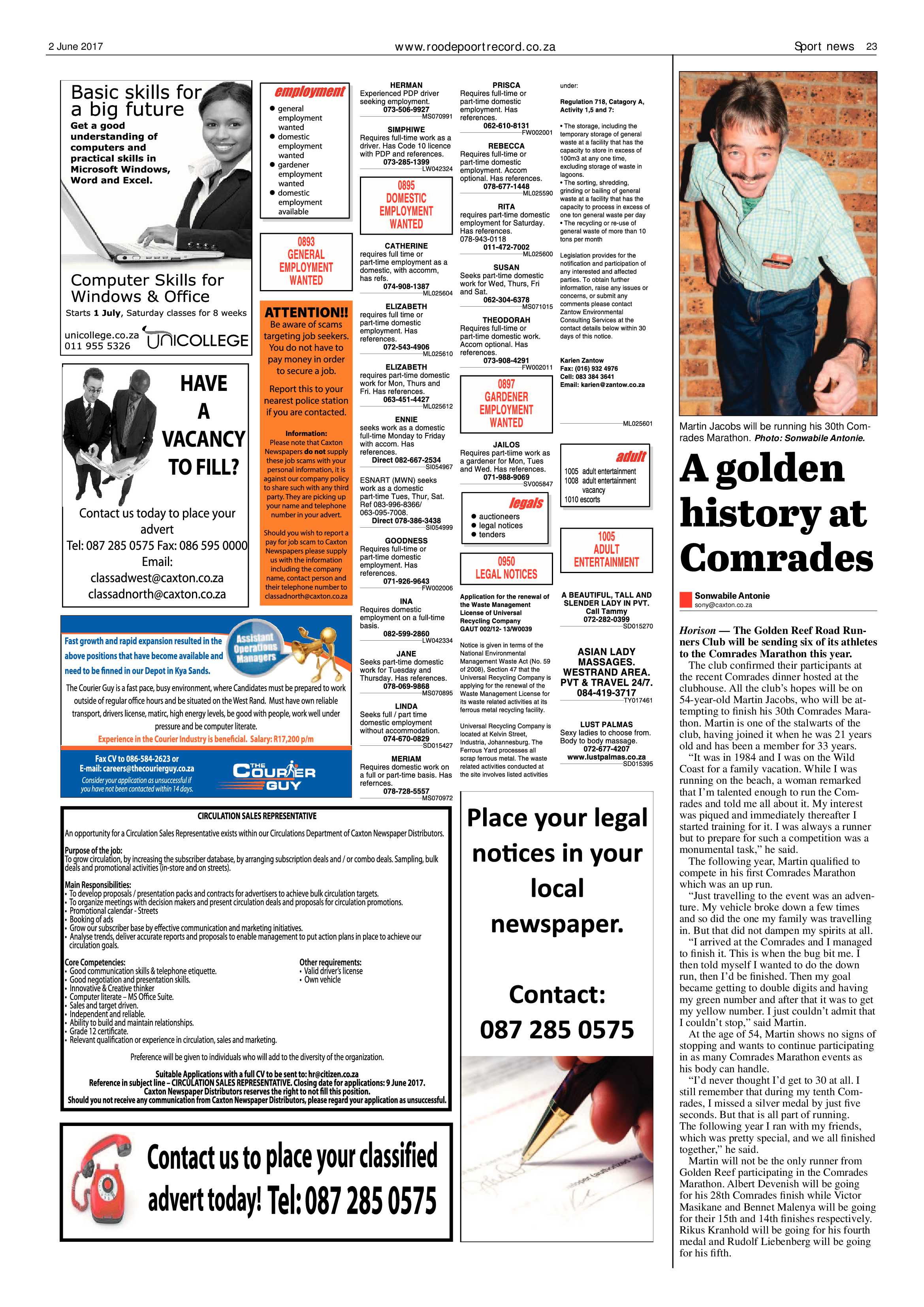 Roodepoort Record 2 June 2017 page 23