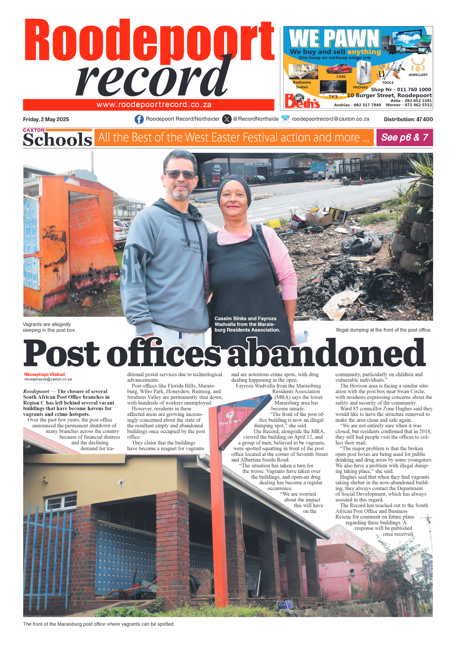 Roodepoort Record 2 May 2025 page 1