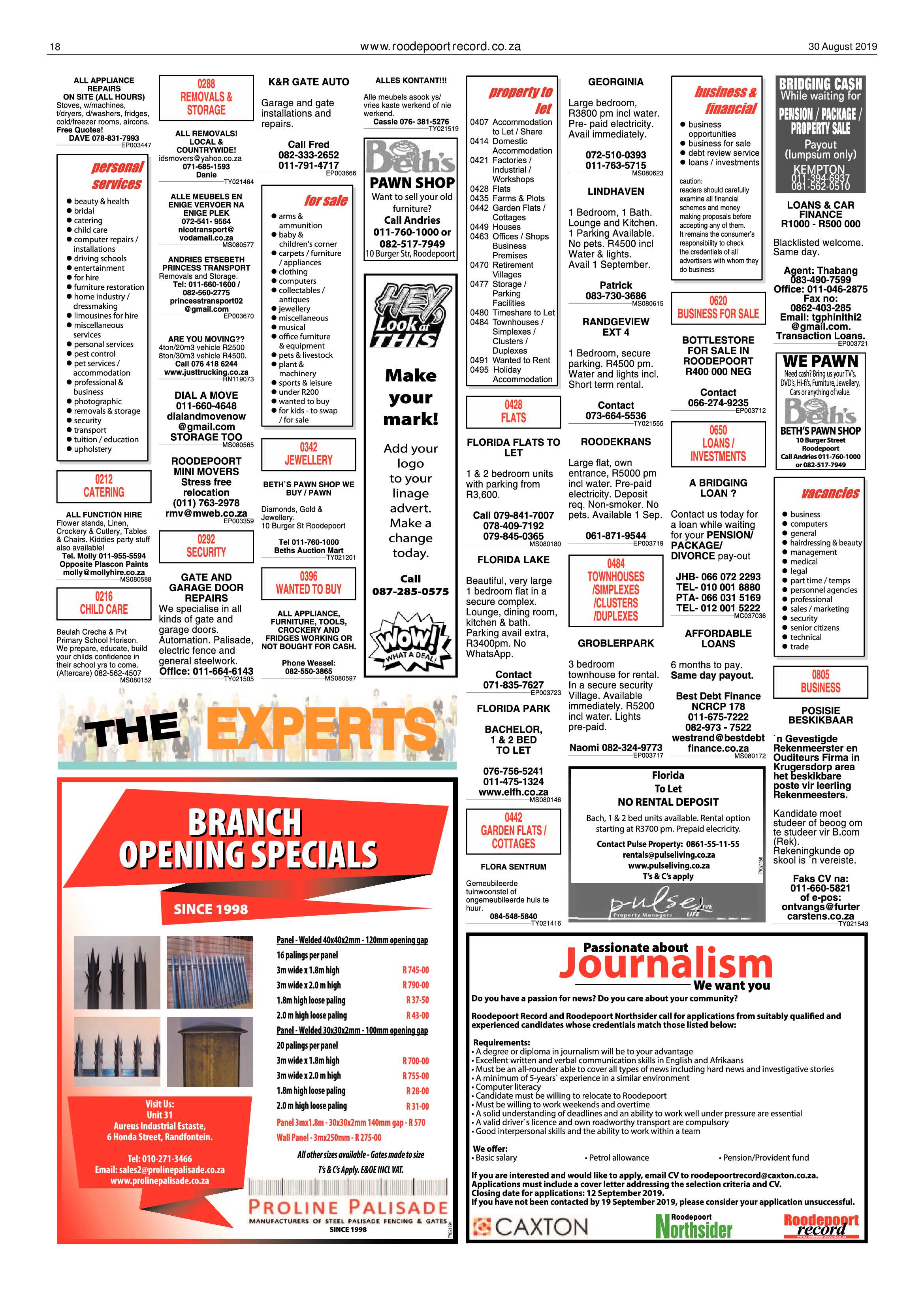 Roodepoort Record 30 August 2019 page 18
