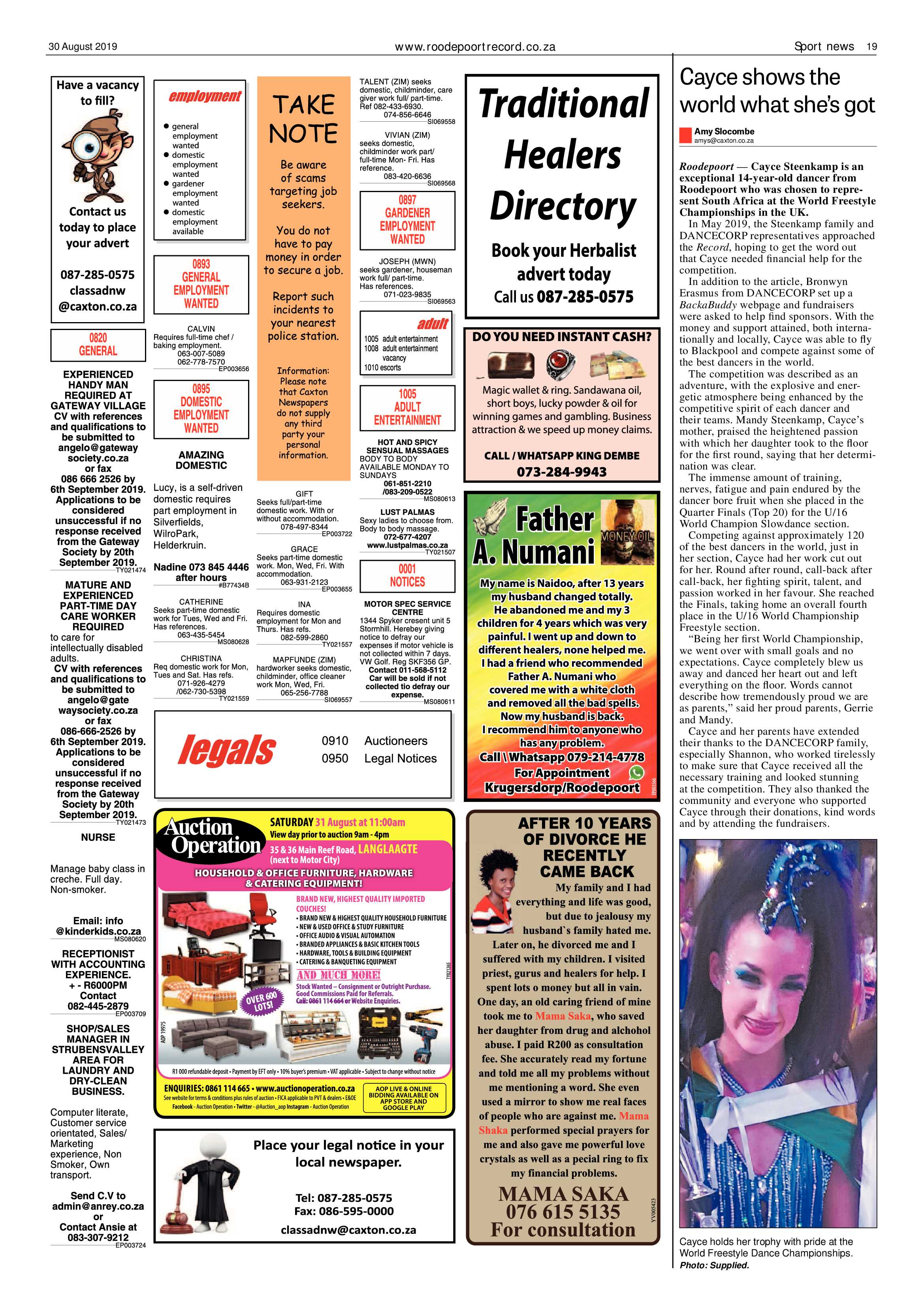 Roodepoort Record 30 August 2019 page 19