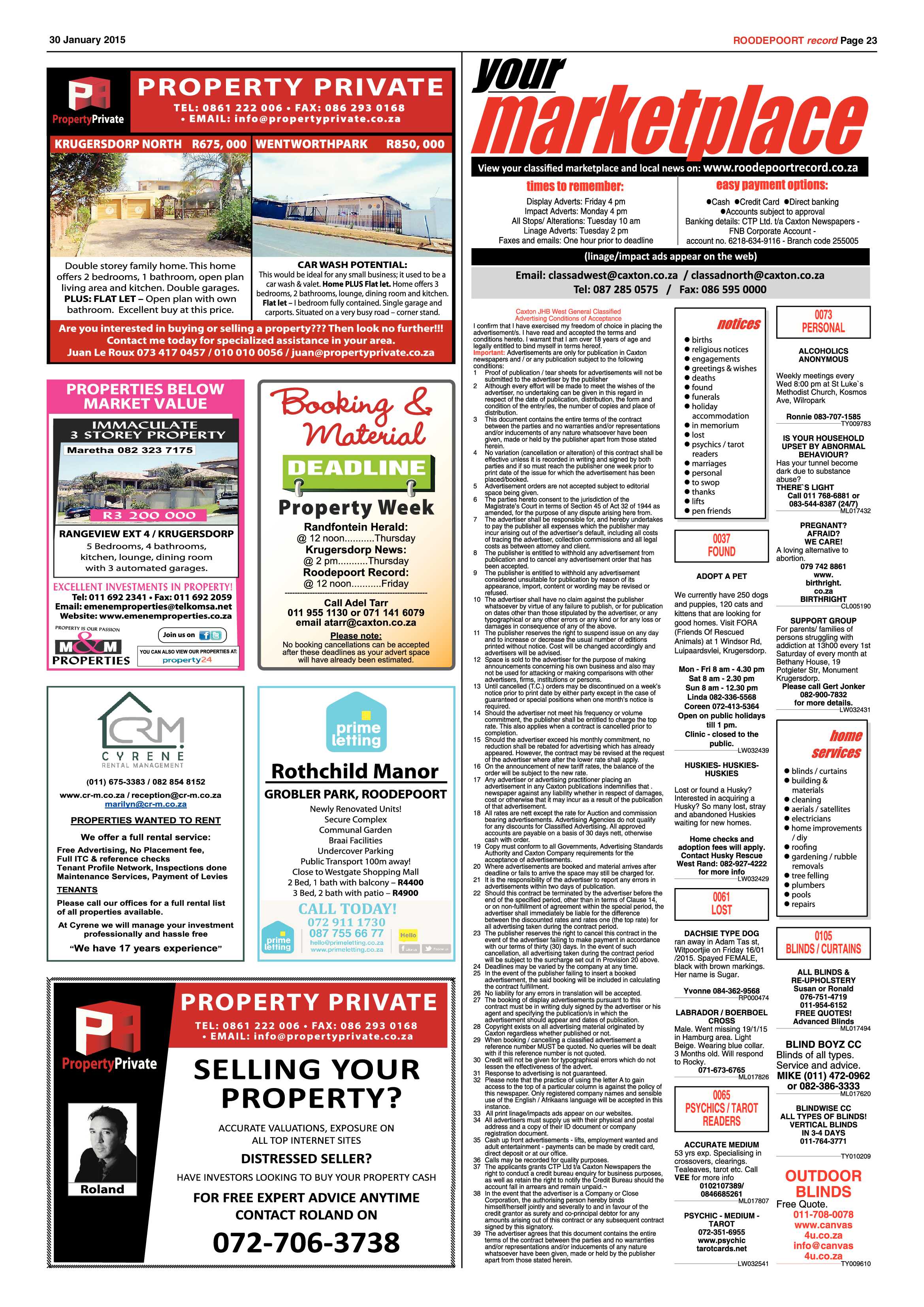 Roodepoort Record 30 January 2015 page 23