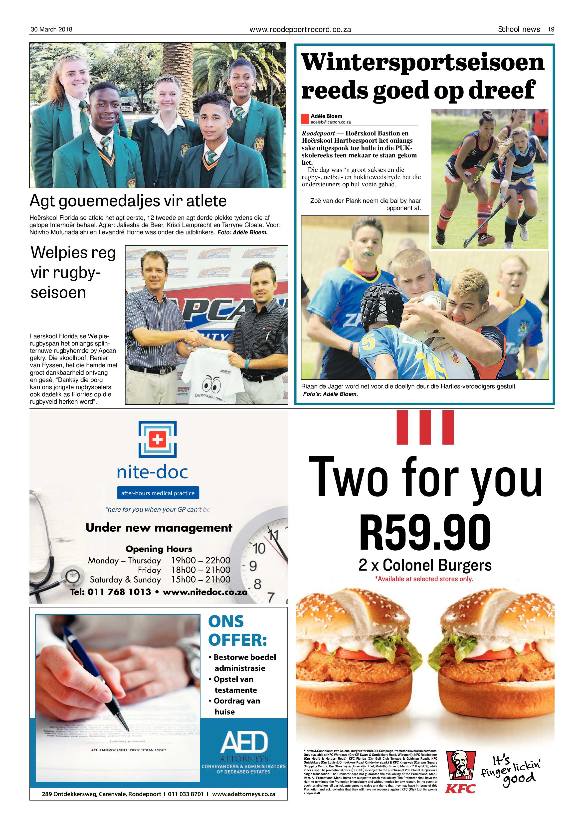 Roodepoort Record 30 March 2018 page 19