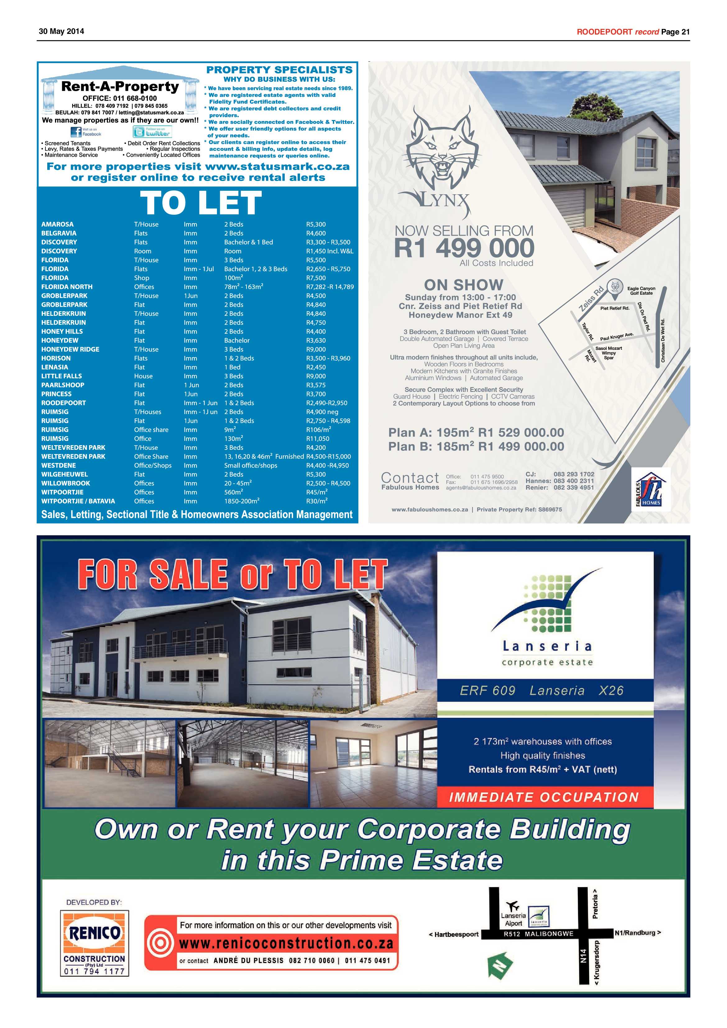 Roodepoort Record 30 May 2014 page 21