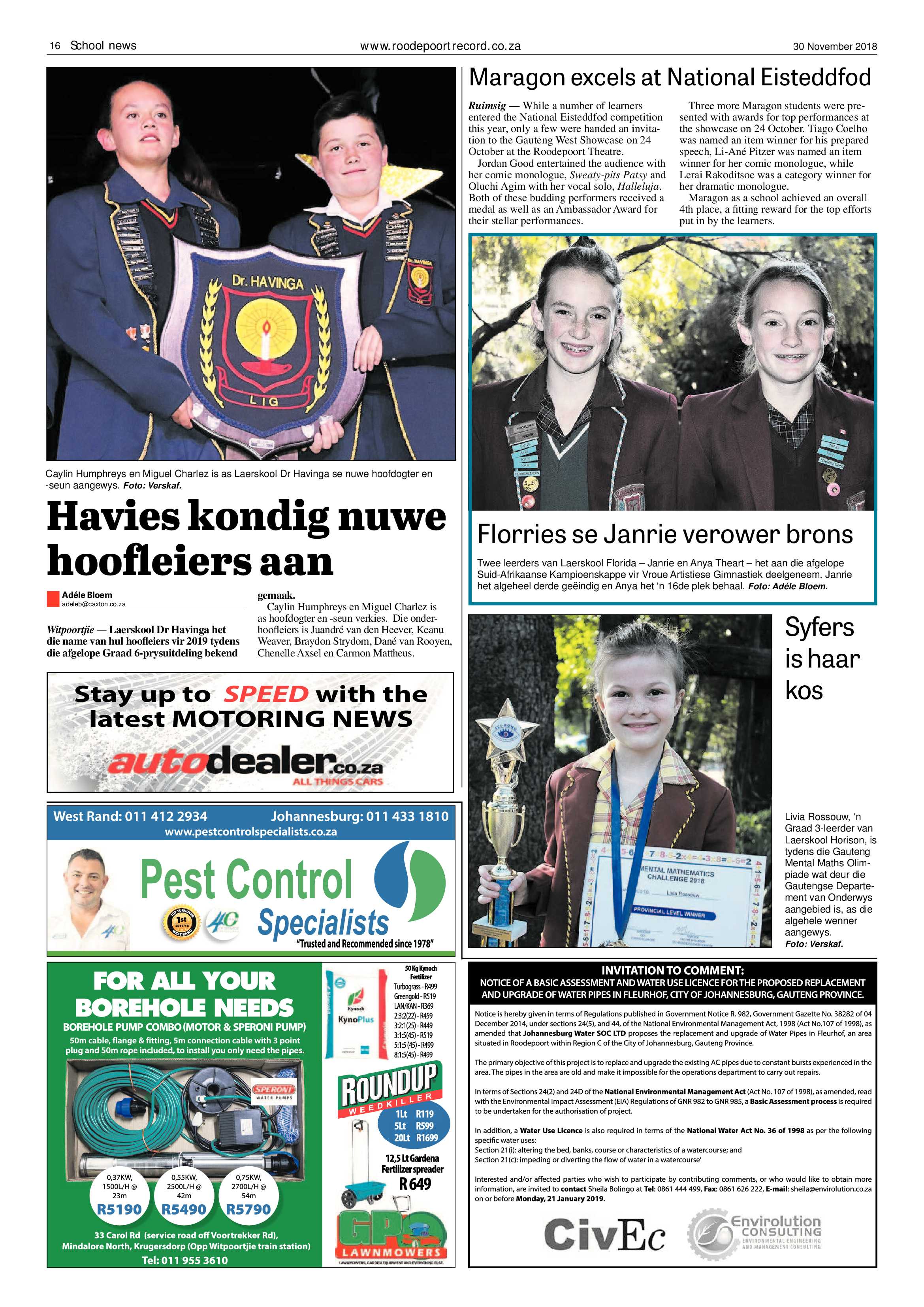 Roodepoort Record 30 November 2018 page 16