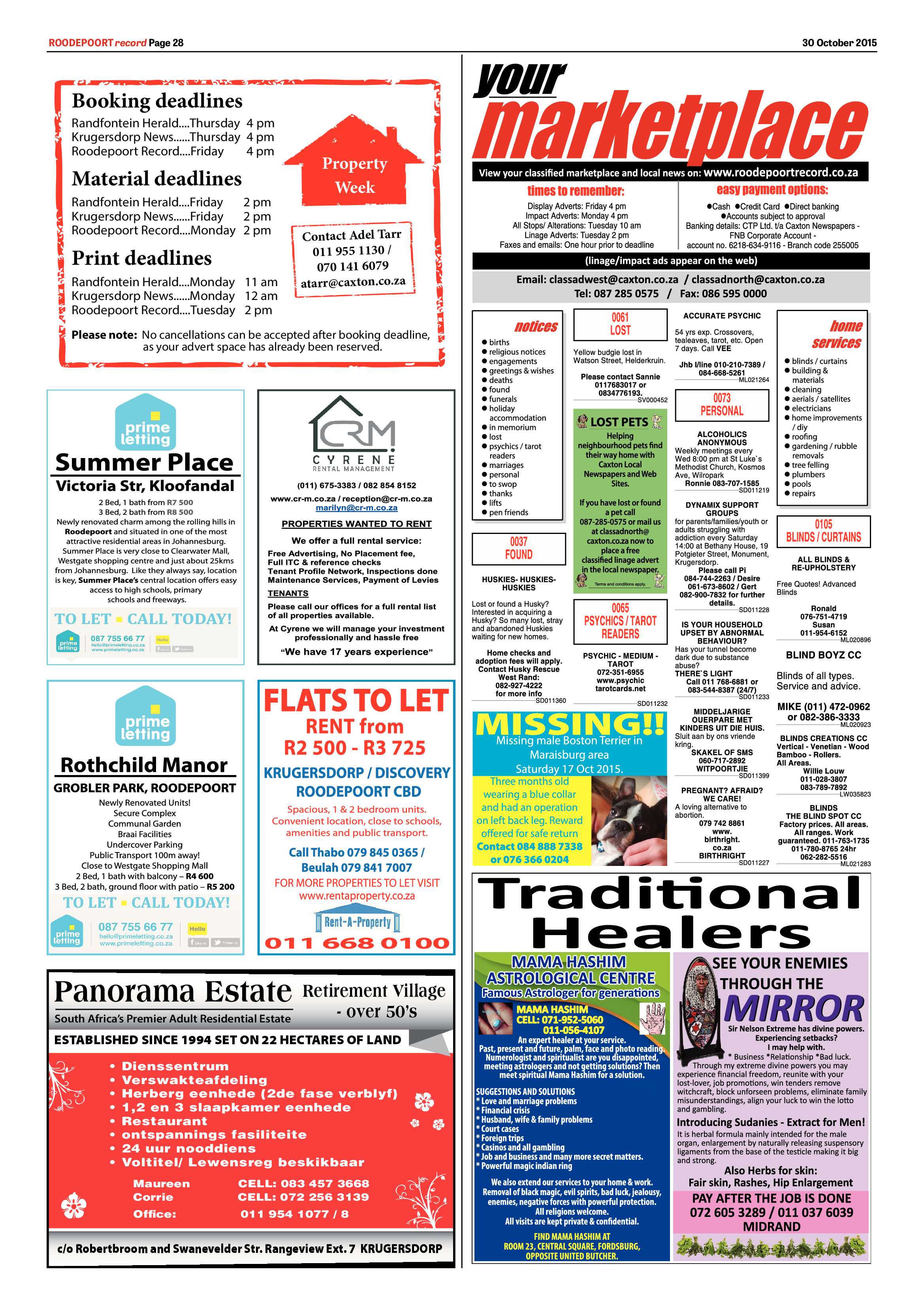 Roodepoort Record 30 October 2015 page 28