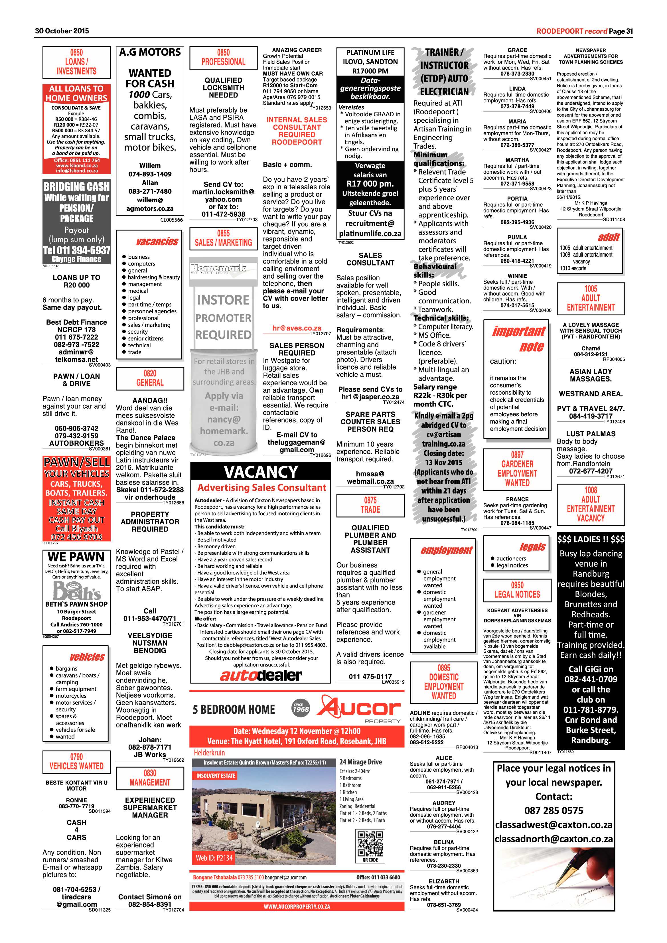 Roodepoort Record 30 October 2015 page 31