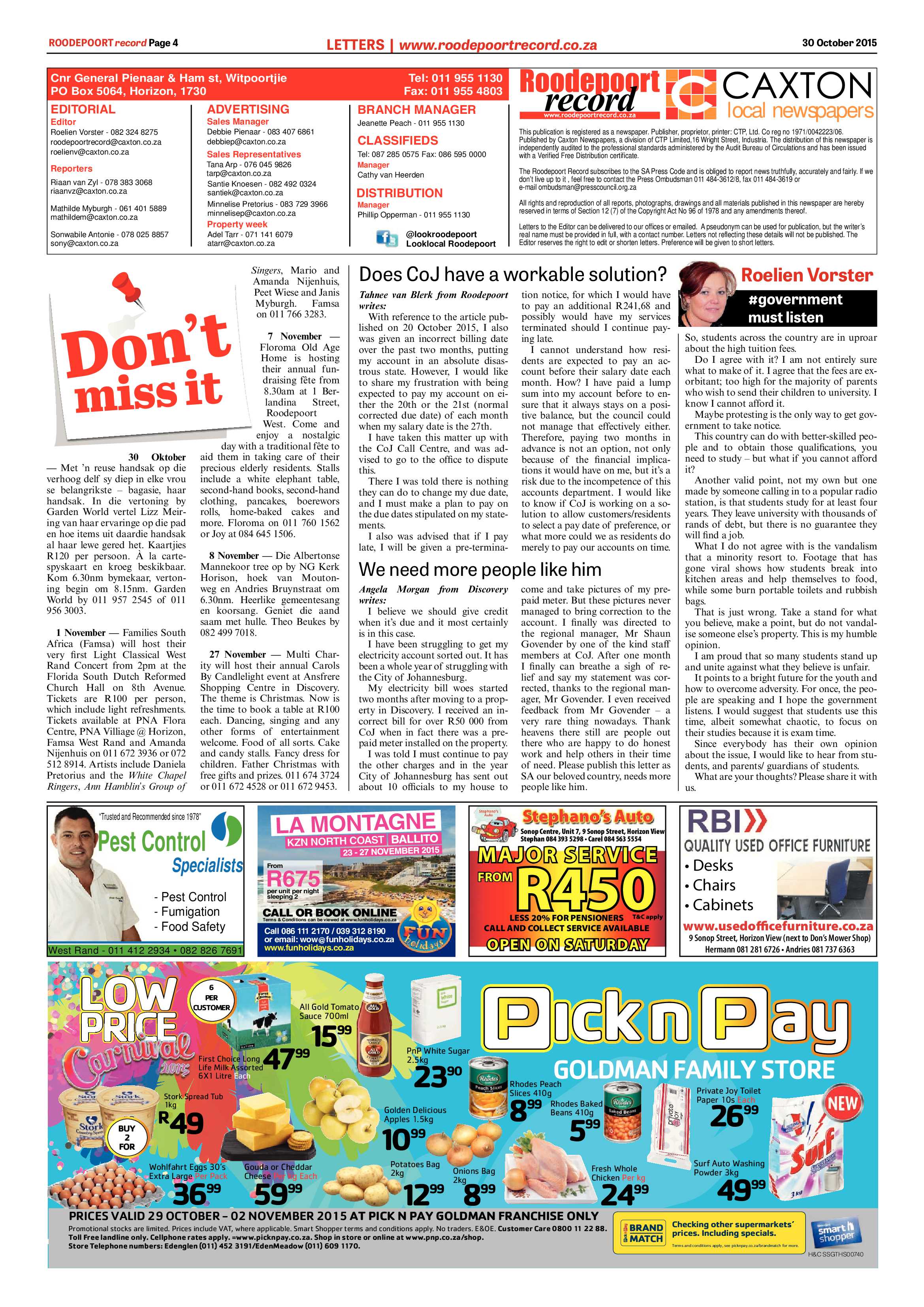 Roodepoort Record 30 October 2015 page 4