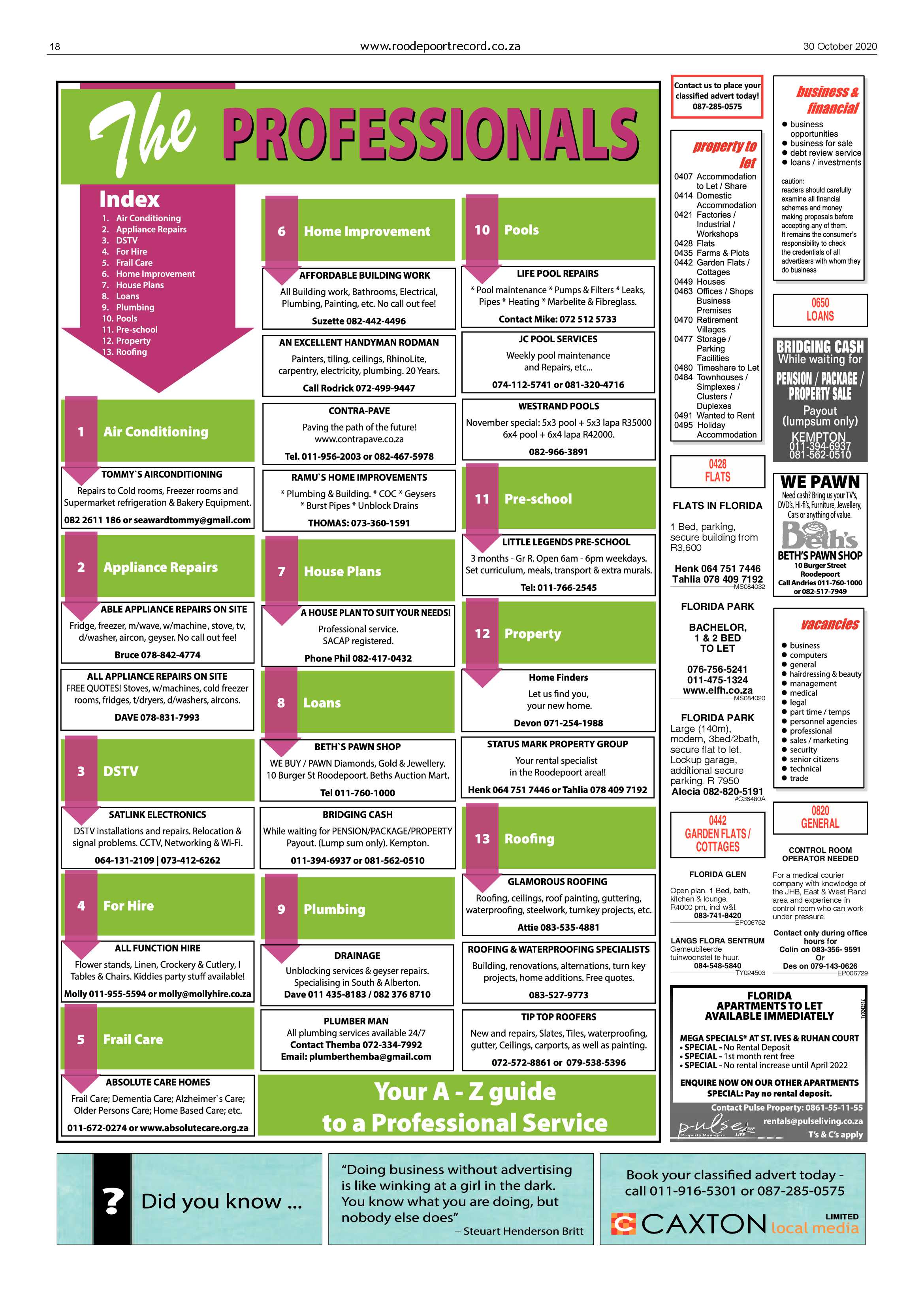 Roodepoort Record 30 October 2020 page 18